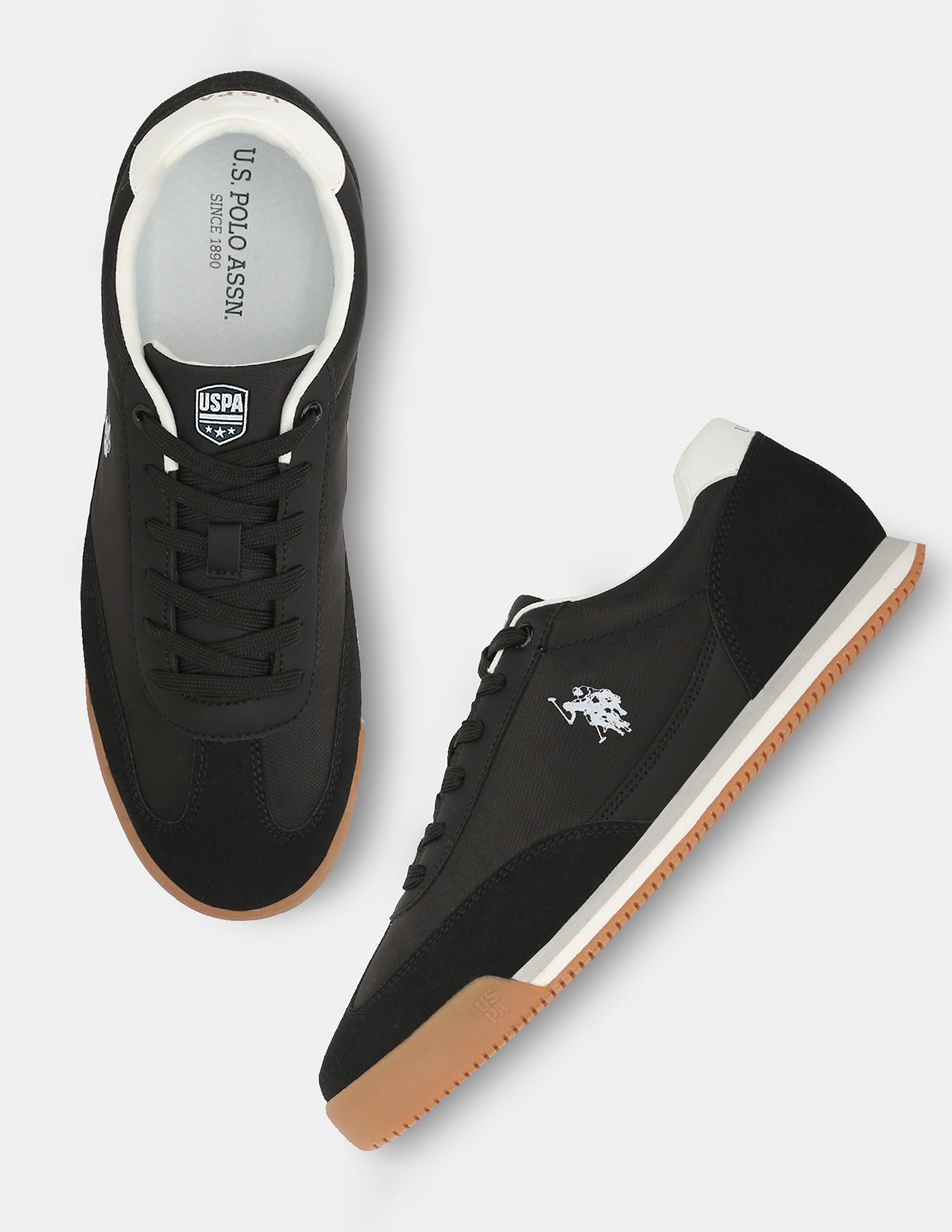 Men Solid Sinope Sneakers Black - U.S. Polo Assn. India | Large