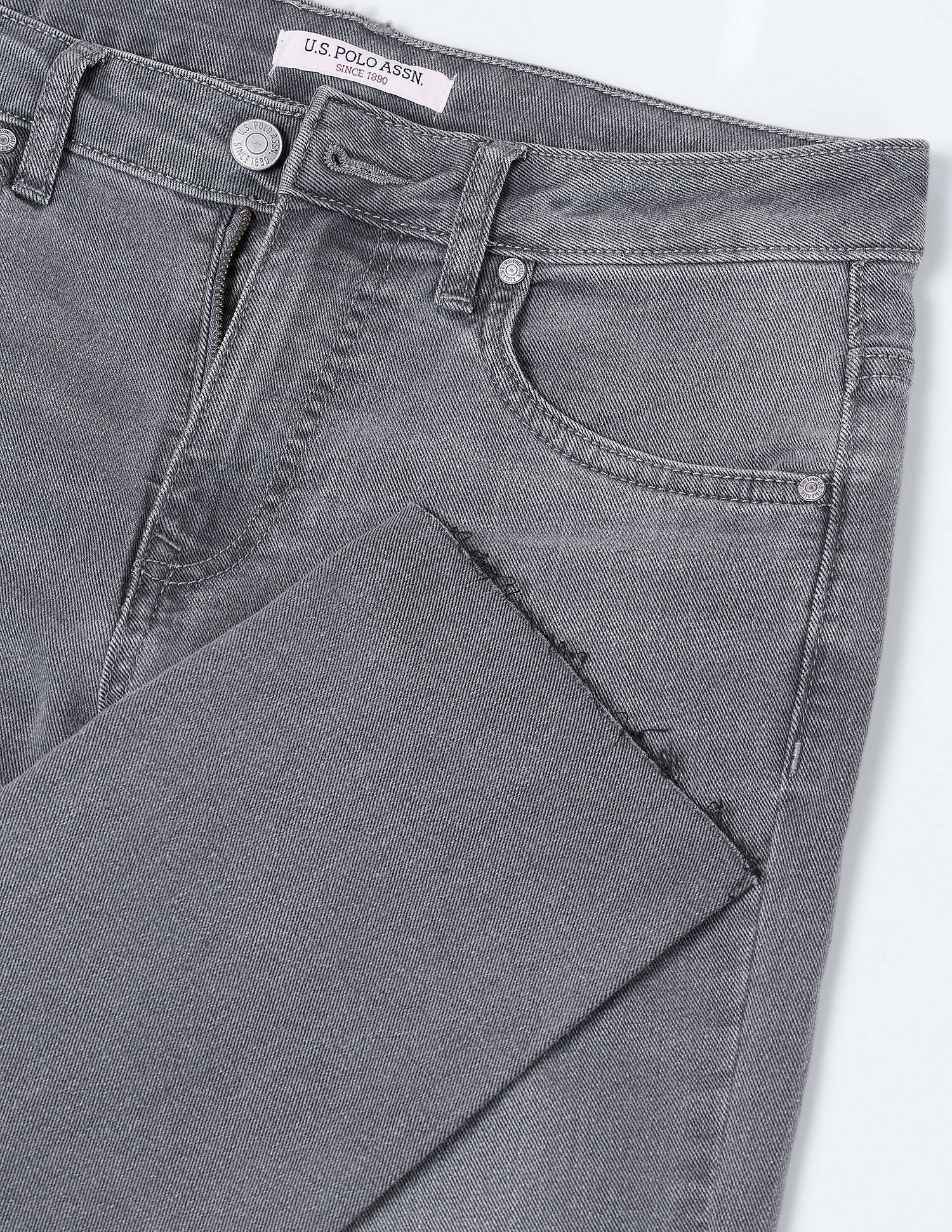 Slim Fit Mid Rise Jeans Grey - U.S. Polo Assn. India | Large