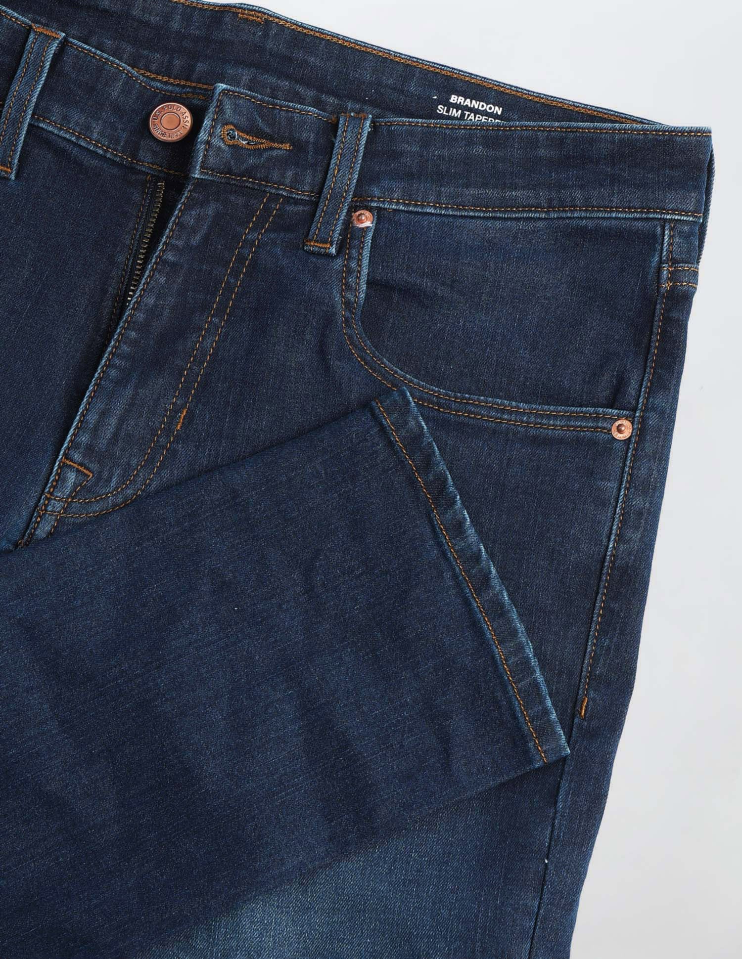 Brandon Slim Tapered Fit Mid Rise Jeans Indigo - U.S. POLO ASSN. | Large