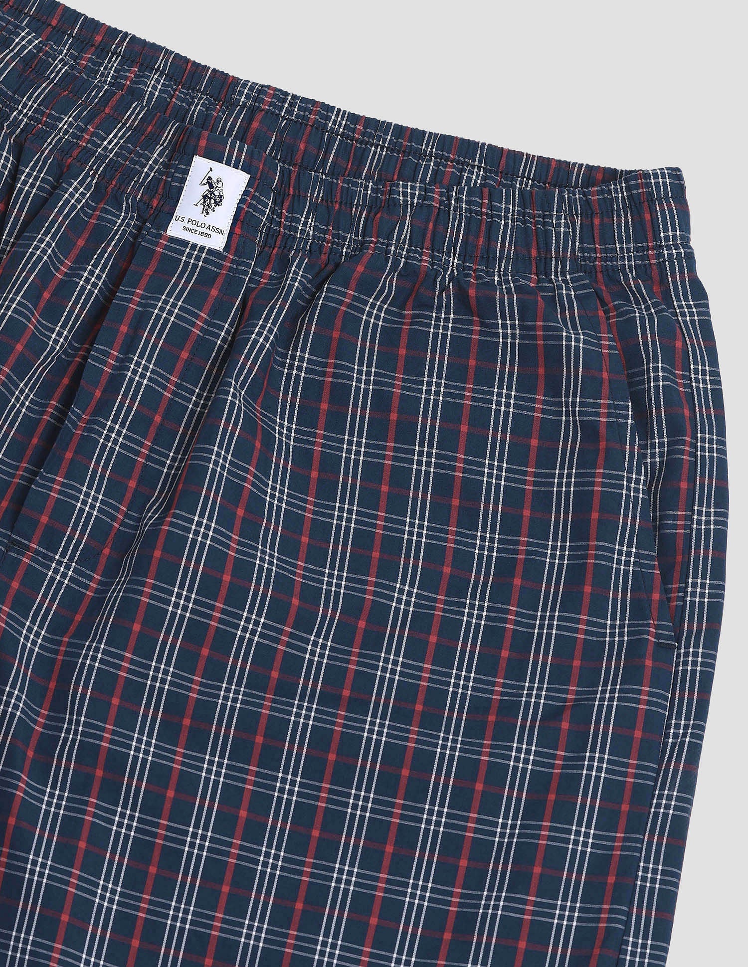 All Over Check OELP5 Lounge Track Pants - Pack Of 1 Navy Red White - U.S. POLO ASSN. | Large