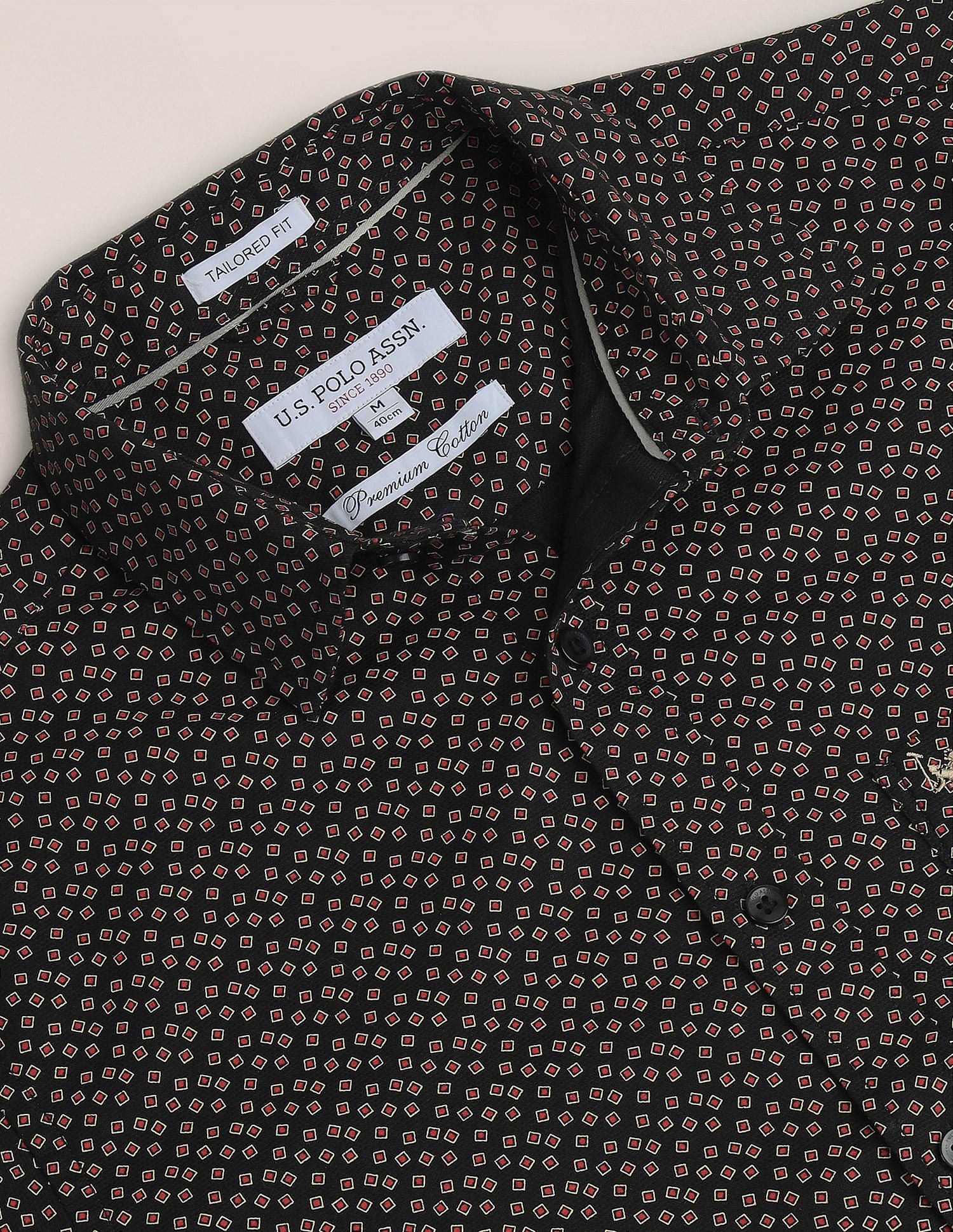 Premium Cotton Twill Shirt Black - U.S. Polo Assn. India | Large