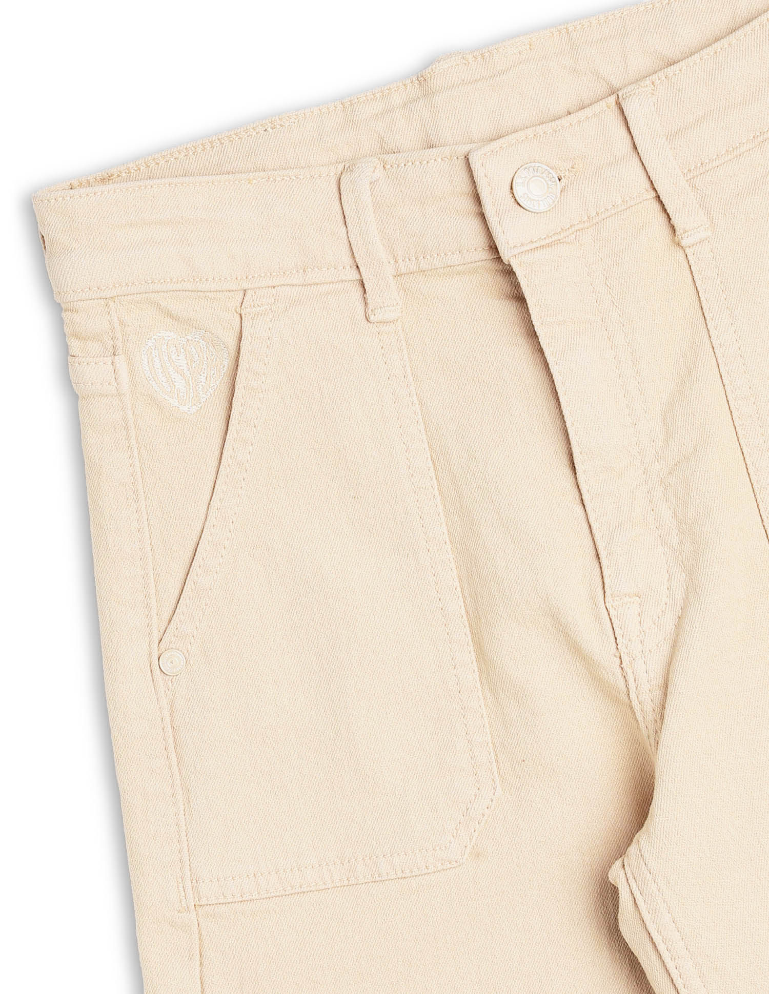 Girls Wide Leg Fit Beige Jeans Ecru - U.S. POLO ASSN. | Large