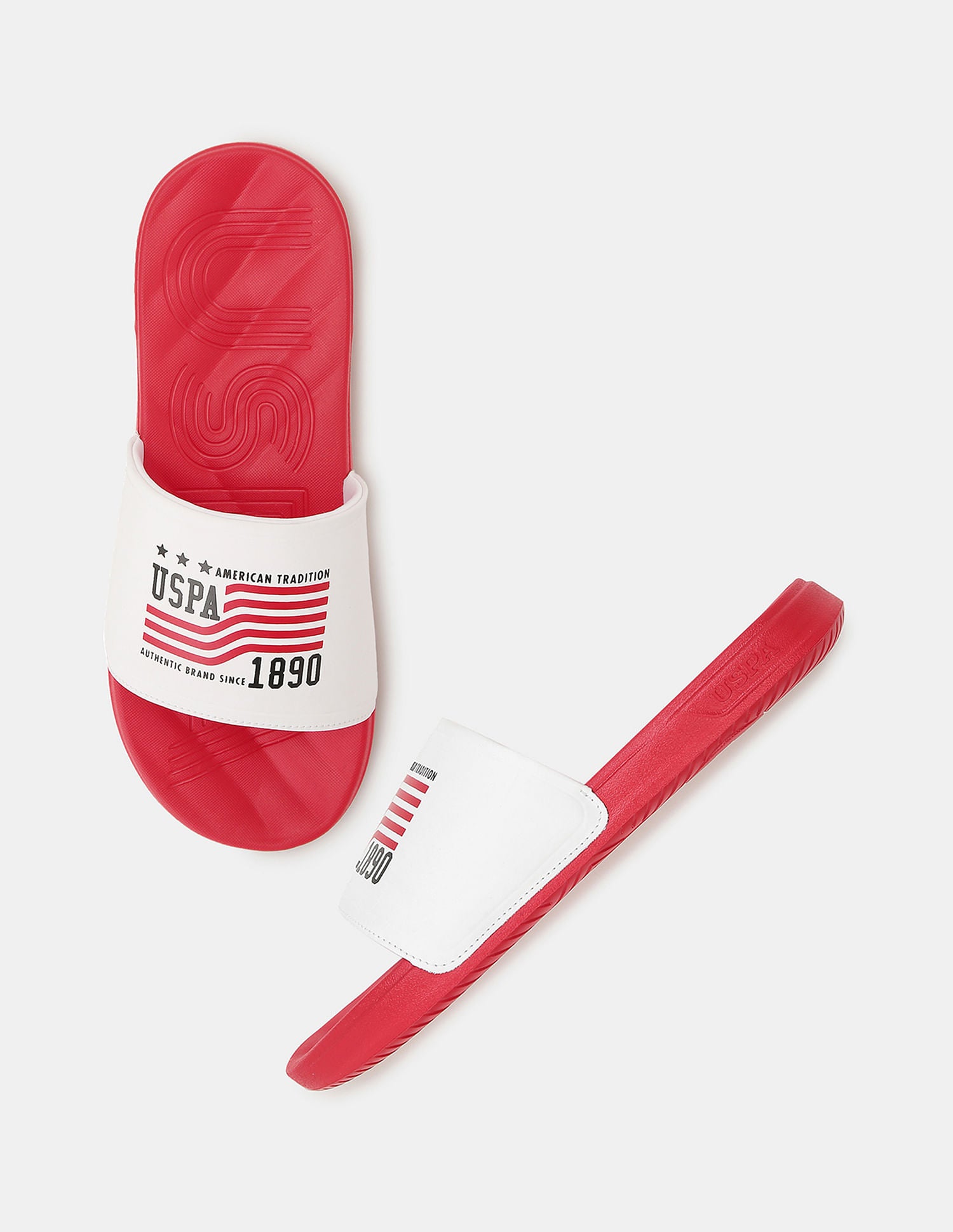 Men Axer Open Toe Slippers Red - U.S. POLO ASSN. | Large