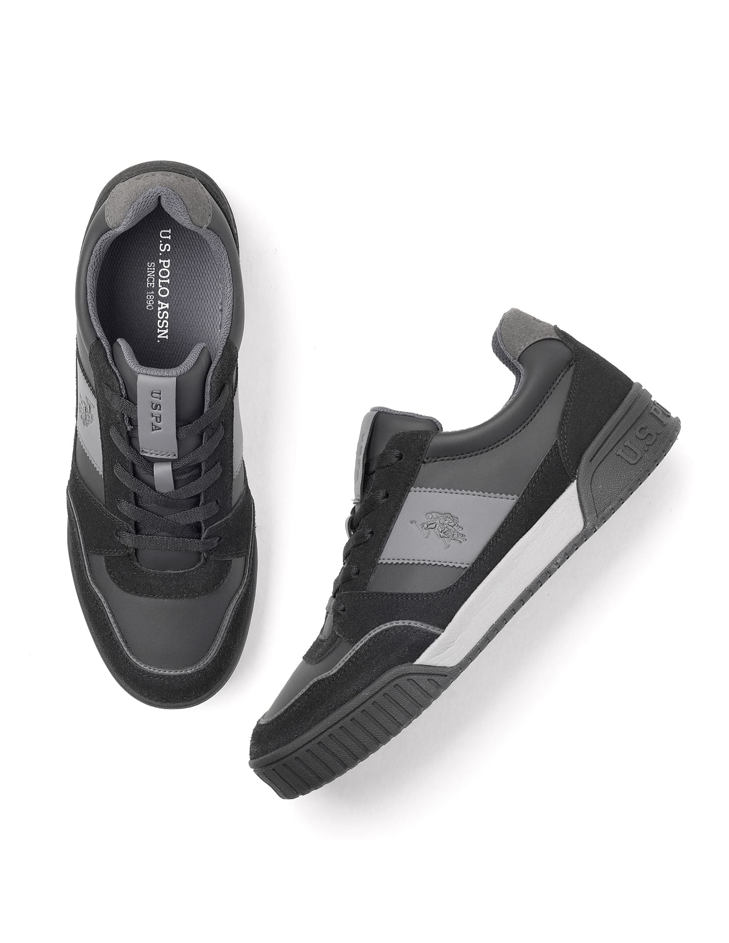 Mens Rever Colourblocked Sneakers Black - U.S. Polo Assn. India | Large