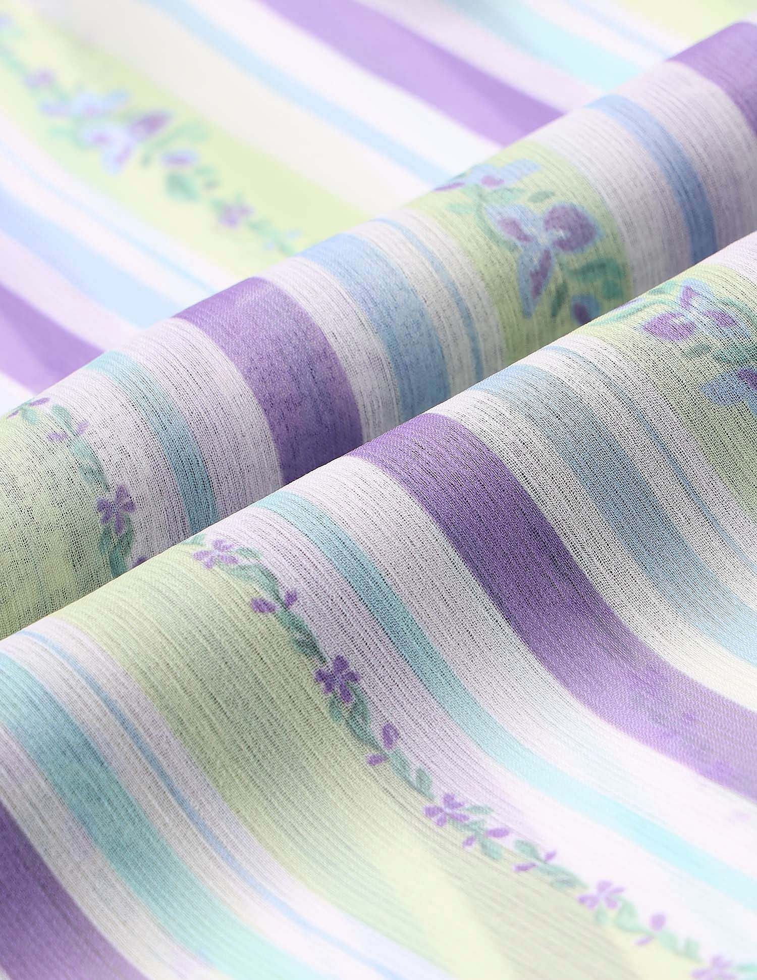 Chiffon Sheer Vertical Striped Top Multi - U.S. POLO ASSN. | Large