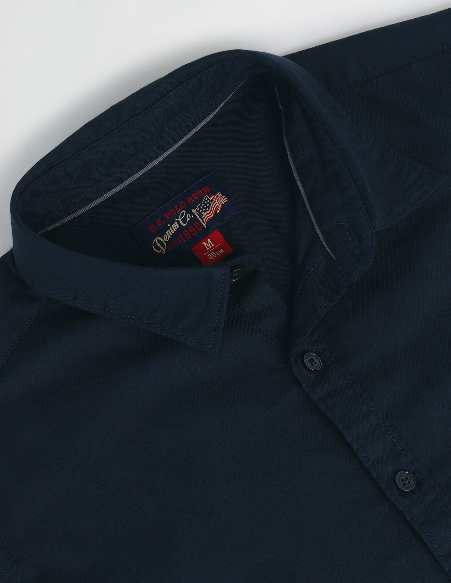 Slim Fit Twill Shirt Navy - U.S. Polo Assn. India | Large