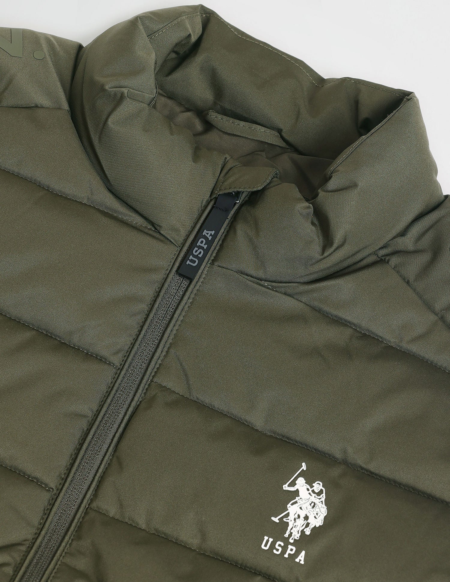 High Neck Solid Jacket Olive - U.S. Polo Assn. India | Large