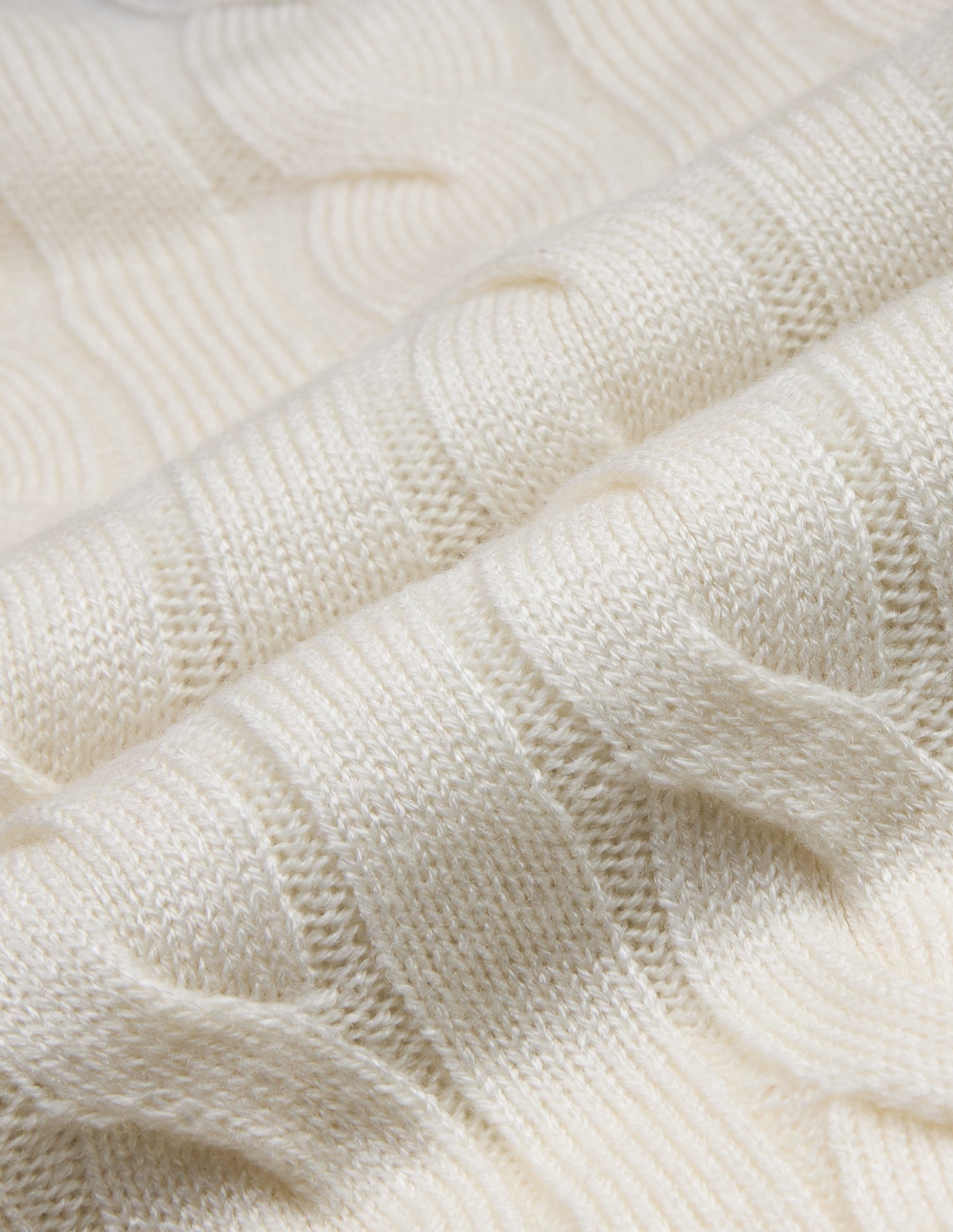Cable Patterned Knit Regular Fit Sweater Off White - U.S. Polo Assn. India | Large