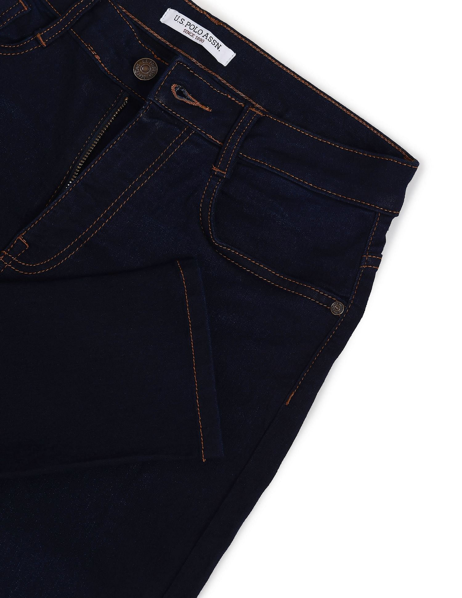 Mid Rise Skinny Fit Rinsed Jeans Dark Blue - U.S. Polo Assn. India | Large