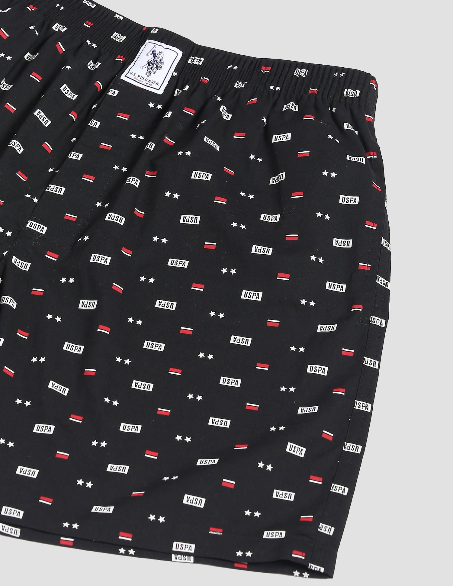 Pure Cotton Printed I600 Boxers - Pack Of 1 Black - U.S. POLO ASSN. | Large