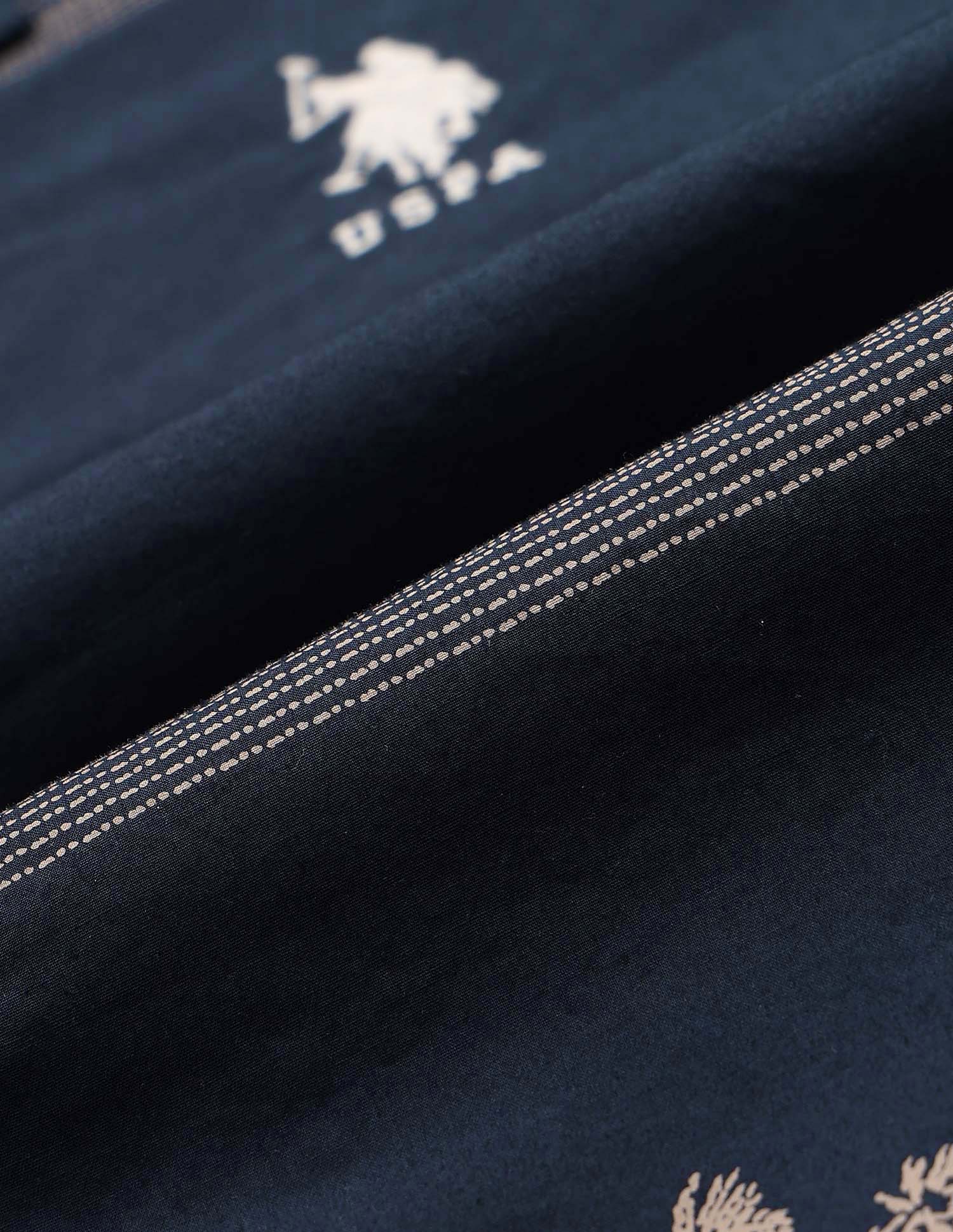 Boys All Over Printed Regular Fit Shirt Navy - U.S. POLO ASSN. | Large