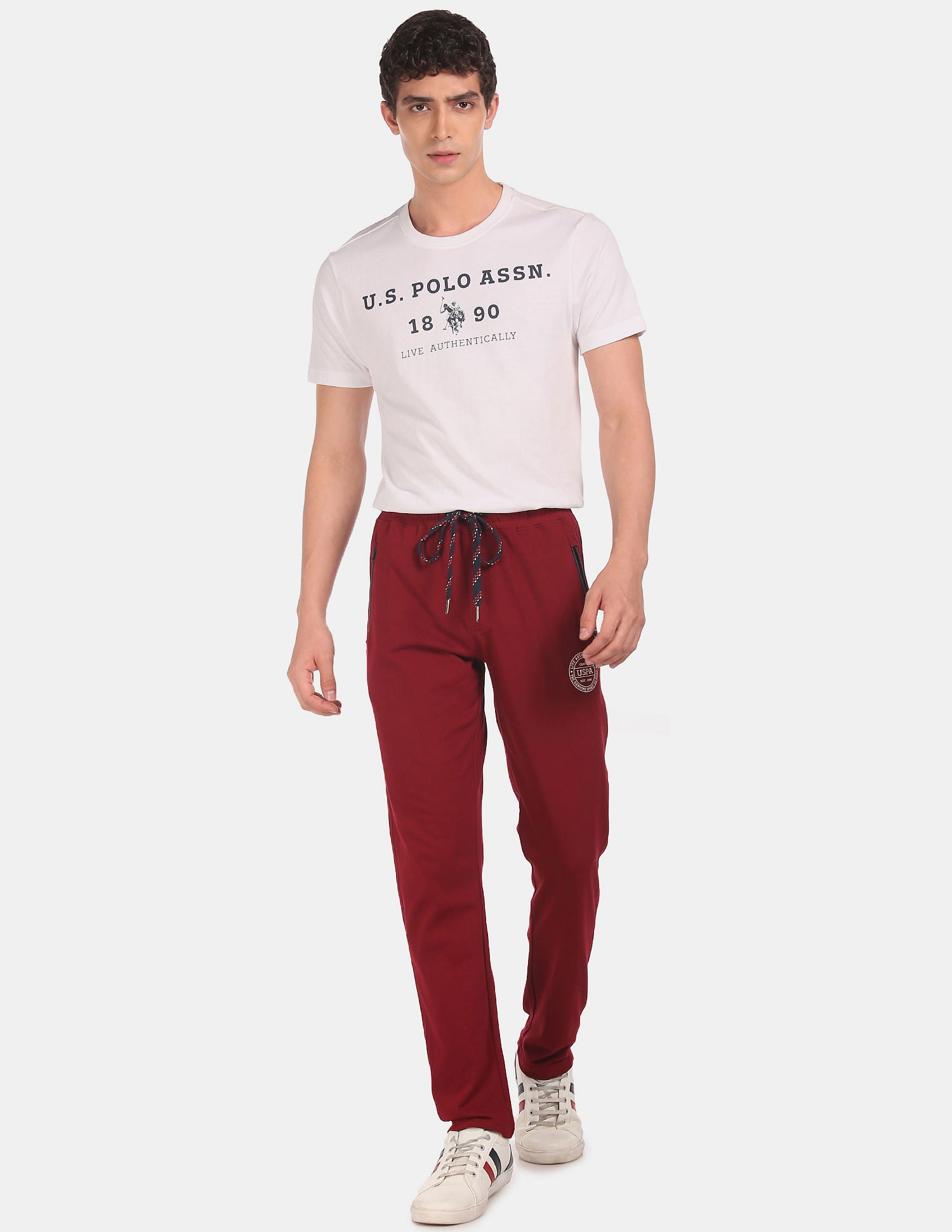 Logo Comfort Fit I671 Lounge Track Pants - Pack Of 1 Maroon - U.S. POLO ASSN. | Large