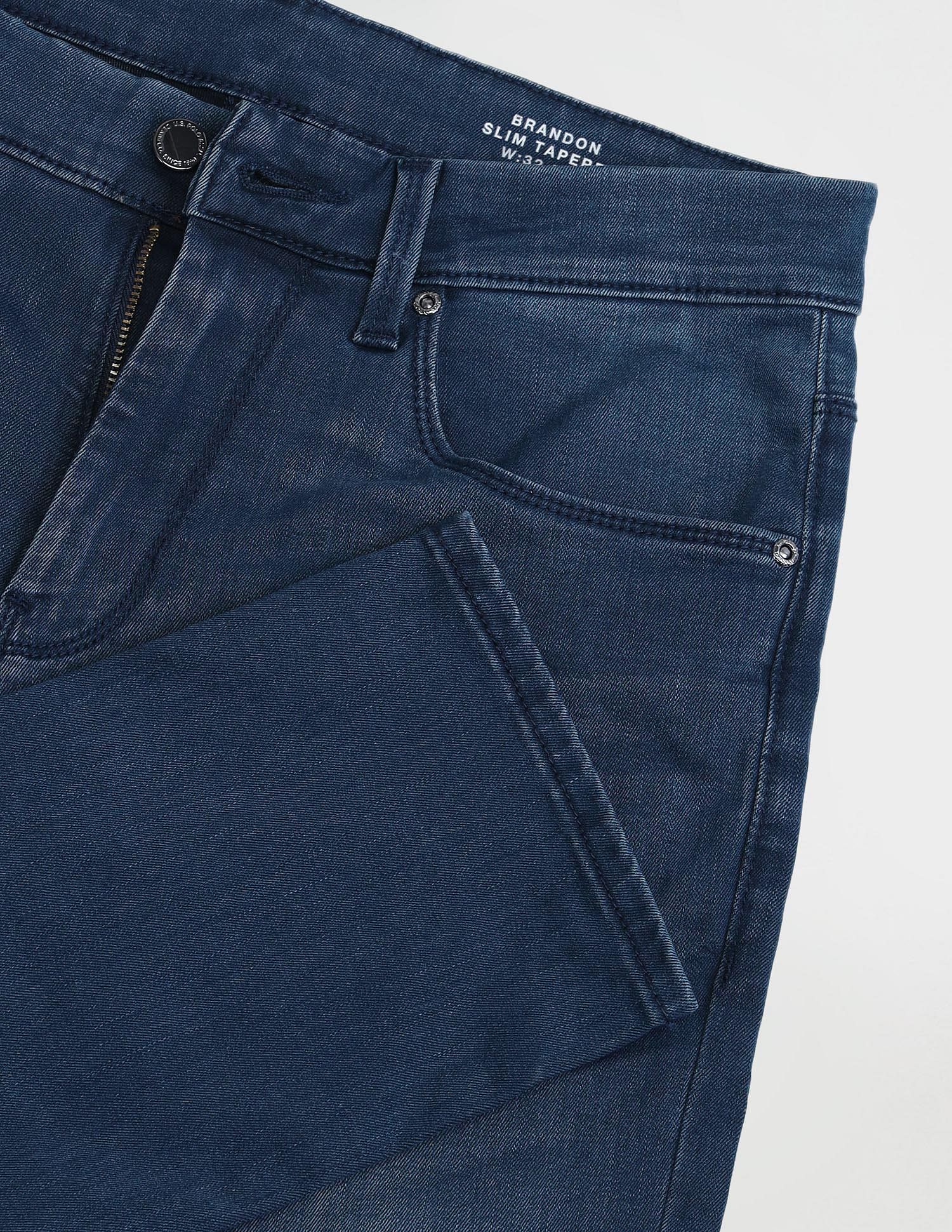Brandon Slim Tapered Fit Blue Jeans Blue - U.S. Polo Assn. India | Large