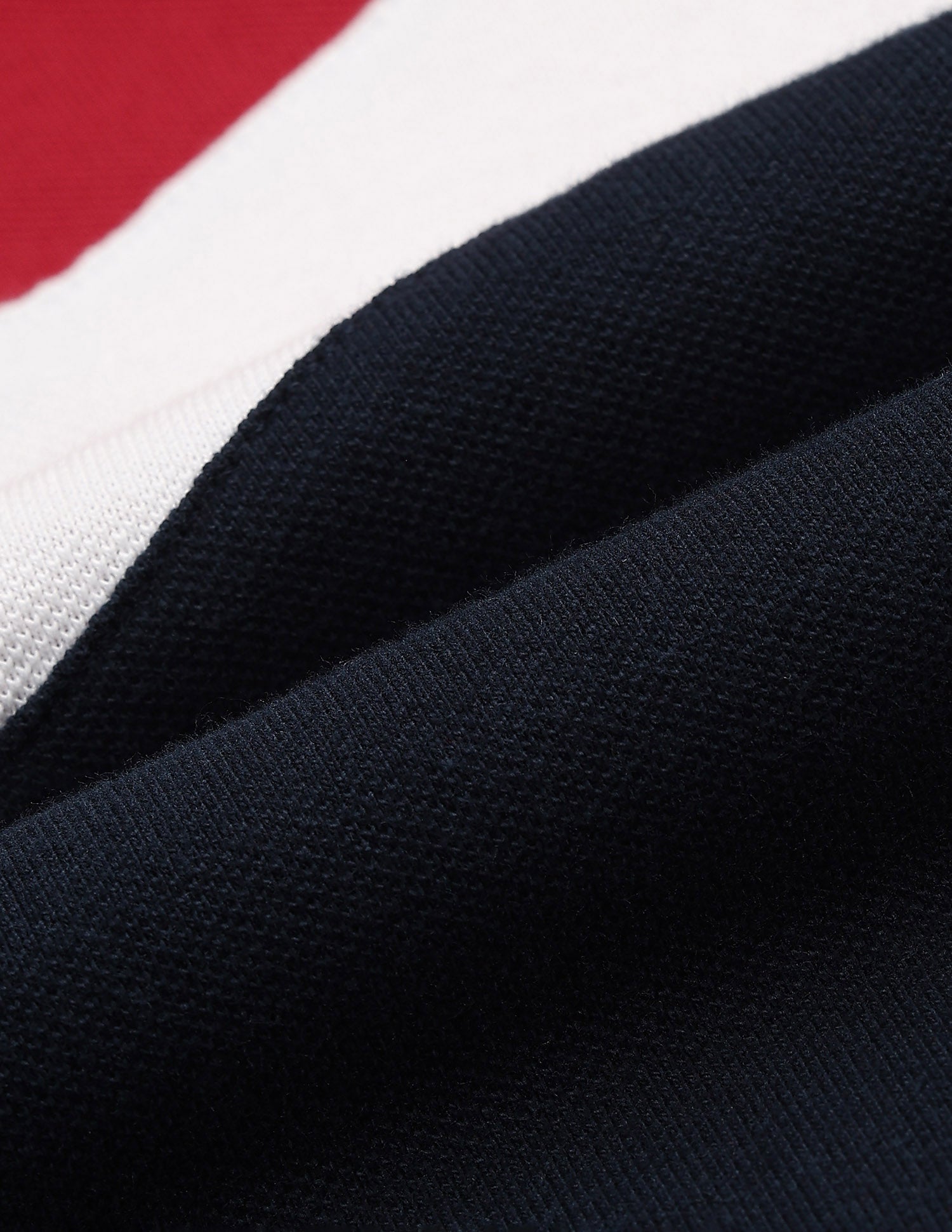 Ribbed Collar Colour Block Polo Shirt Red and Navy - U.S. Polo Assn. India | Large