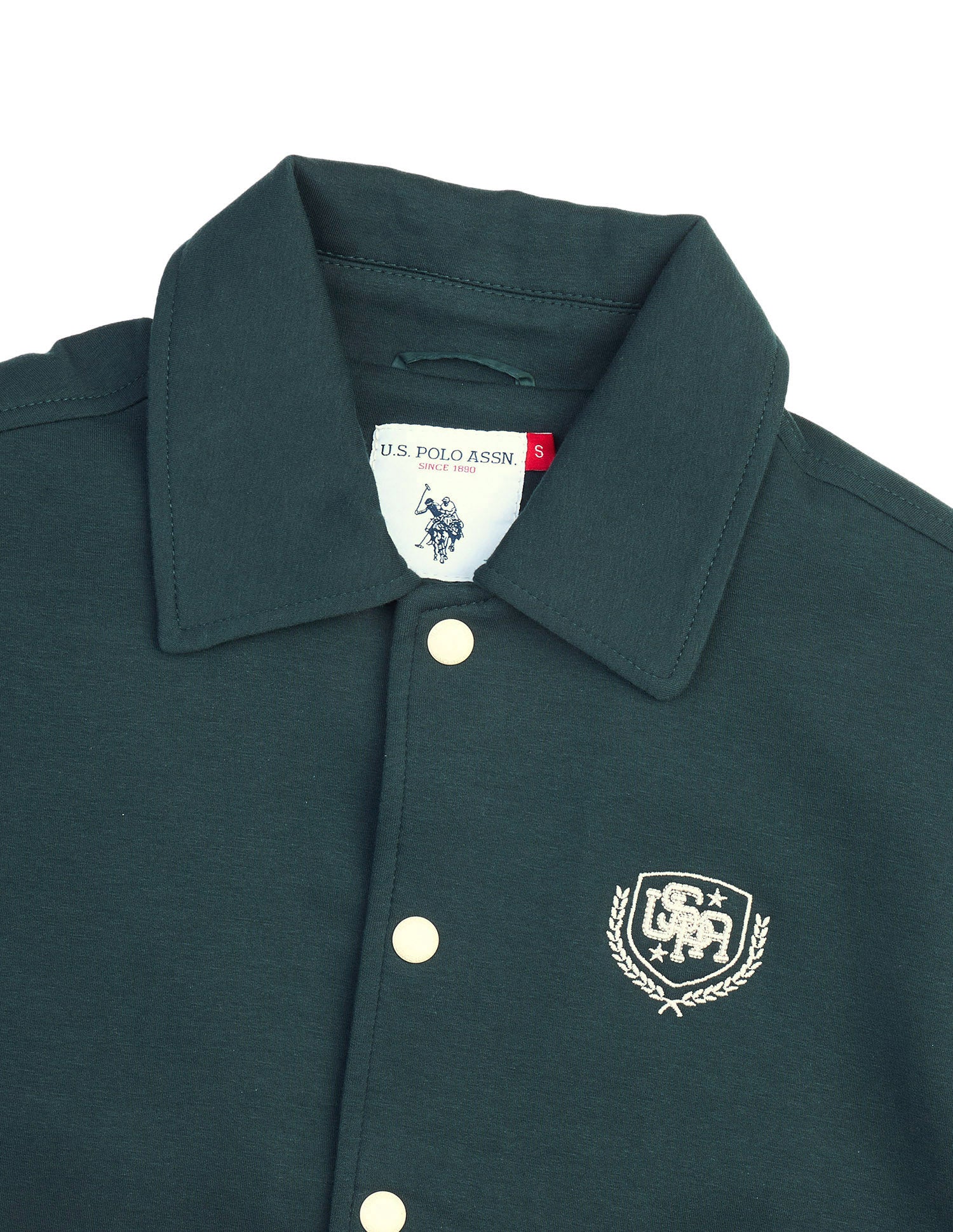 Boxy Fit Varsity Jacket Dark Green - U.S. Polo Assn. India | Large