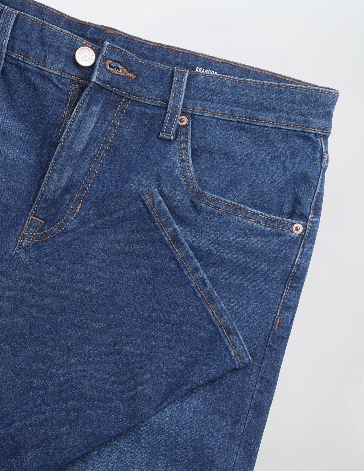 Solid Slim Tapered Fit Jeans Blue - U.S. Polo Assn. India | Large