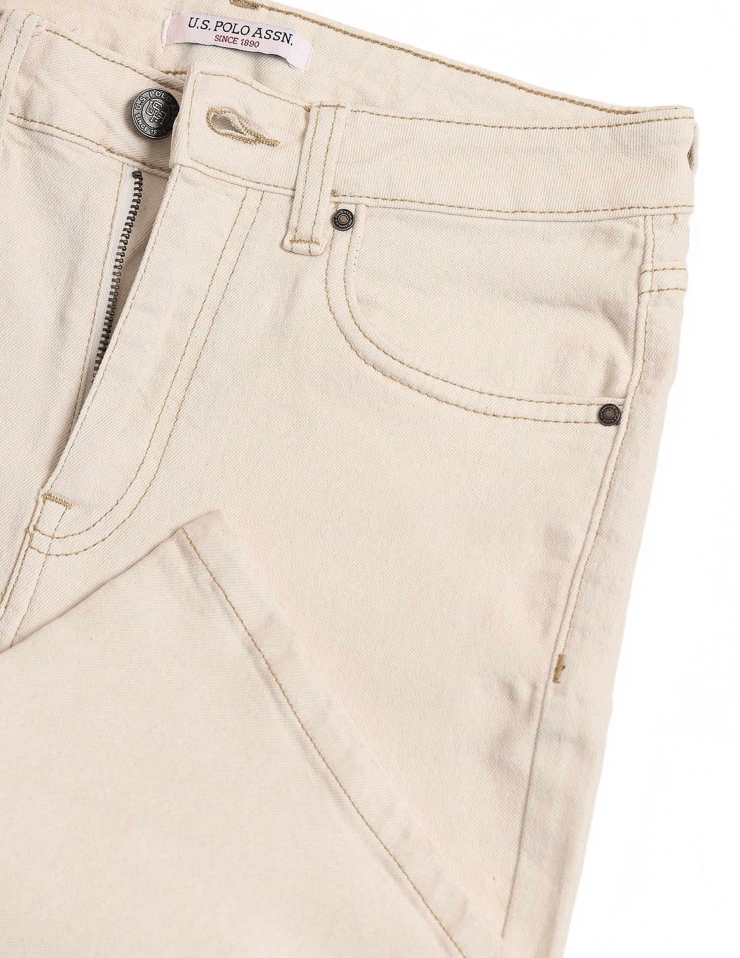 High Rise Regular Bootcut Jeans Ecru - U.S. Polo Assn. India | Large