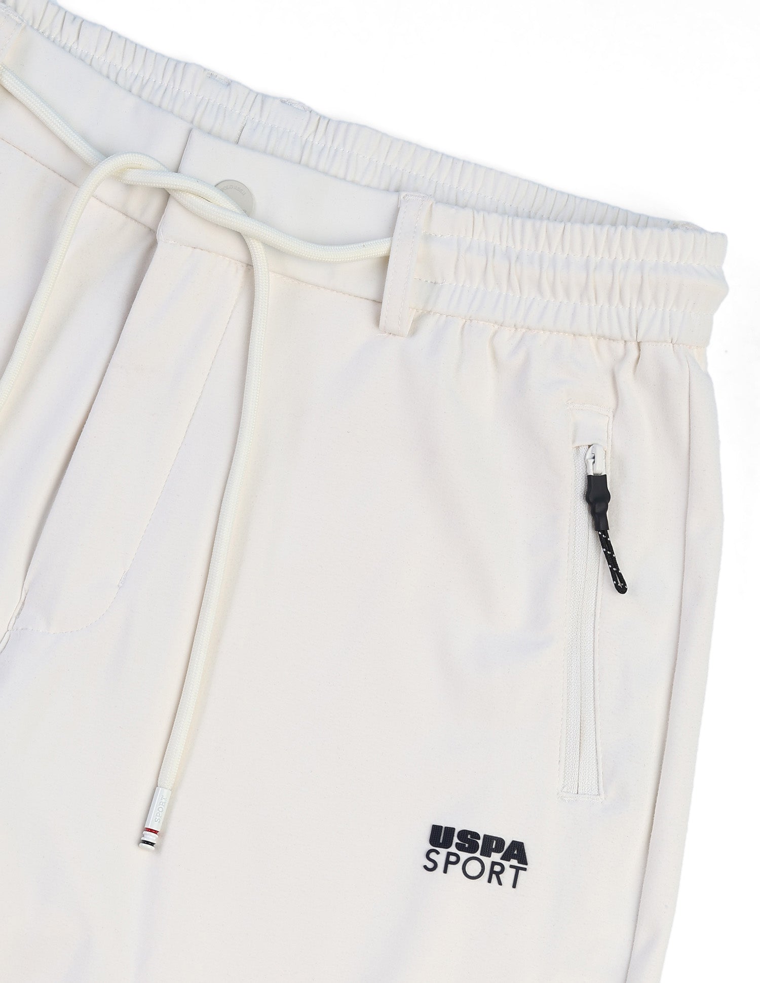 Mid Rise Solid Active Track Pants White - U.S. Polo Assn. India | Large