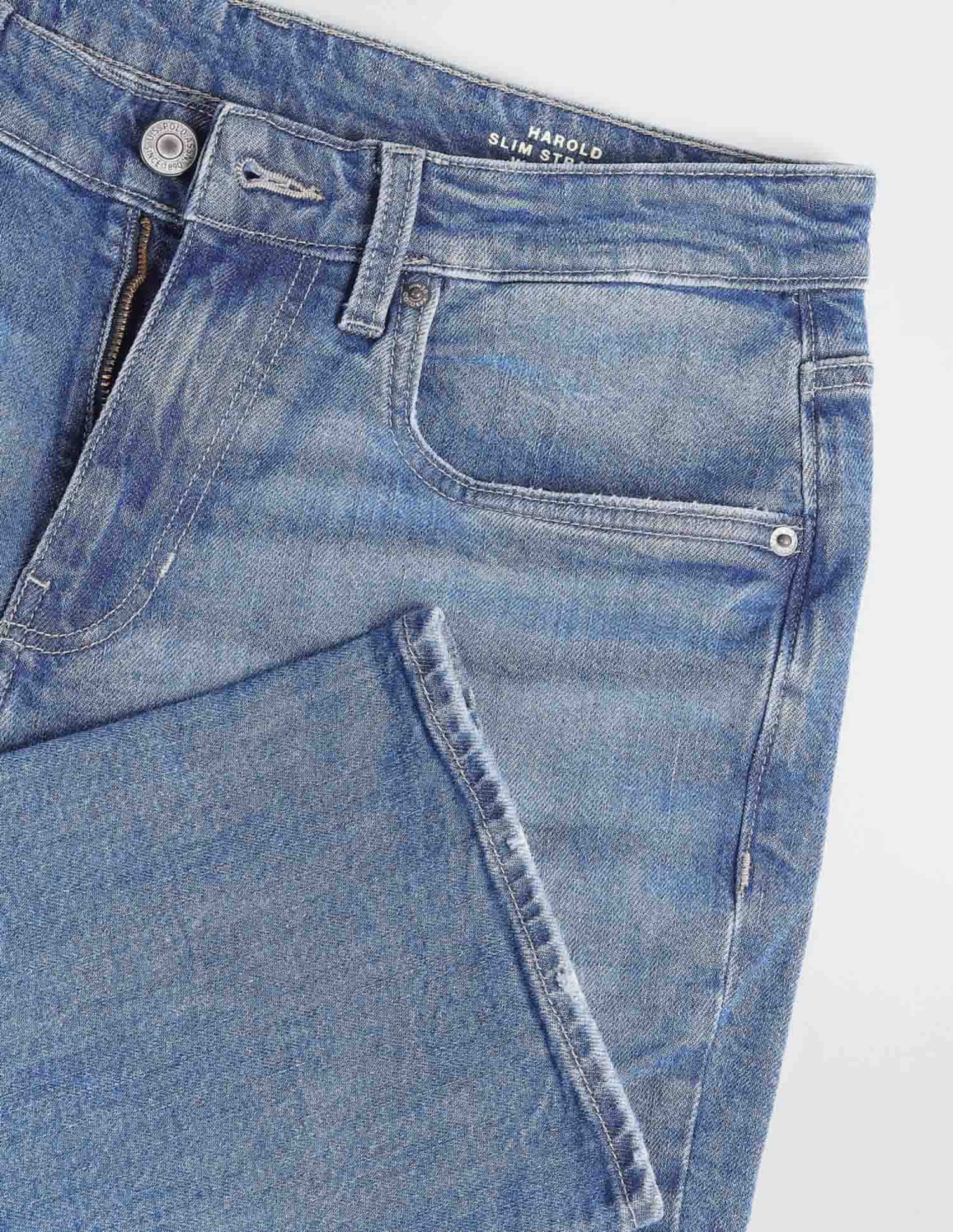 Harold Slim Straight Fit Blue Jeans Mid Wash - U.S. Polo Assn. India | Large