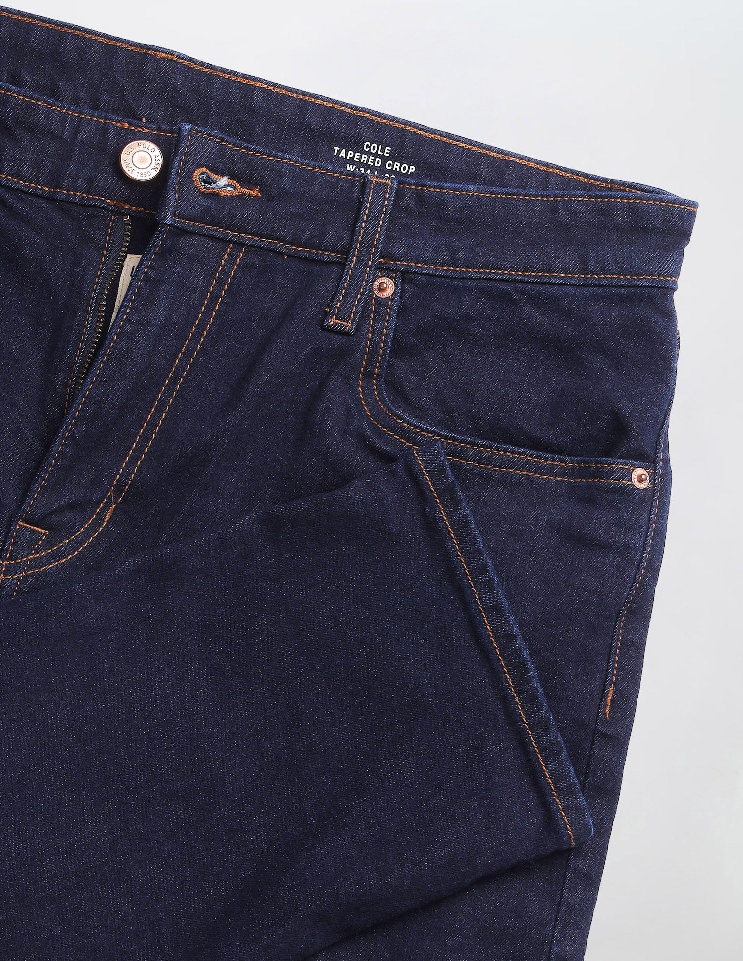 Cole Comfort Cropped Fit Blue Jeans Dark Indigo - U.S. Polo Assn. India | Large