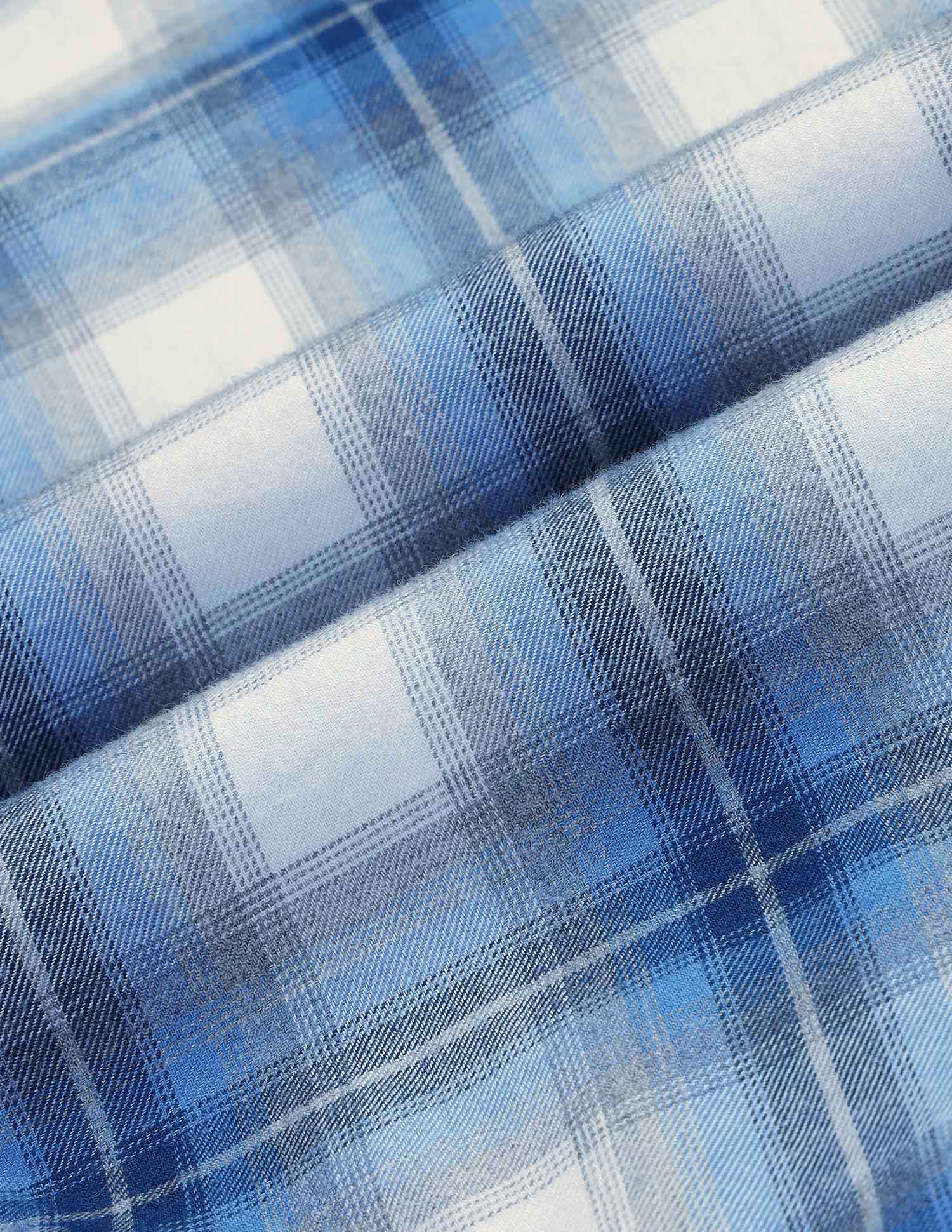 Boys Tartan Checked Twill Shirt Light Blue - U.S. POLO ASSN. | Large