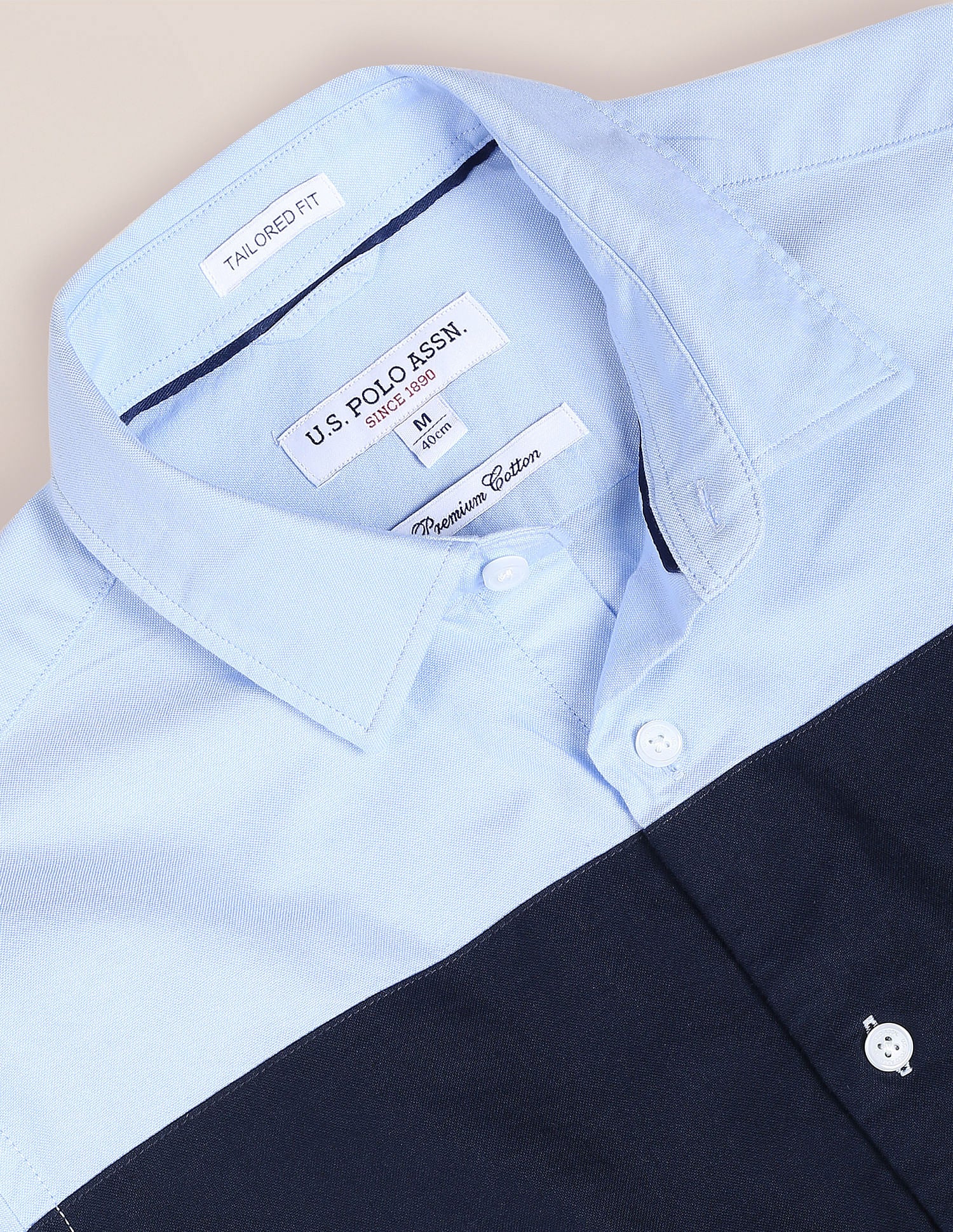 Cut And Sew Oxford Shirt Blue - U.S. Polo Assn. India | Large