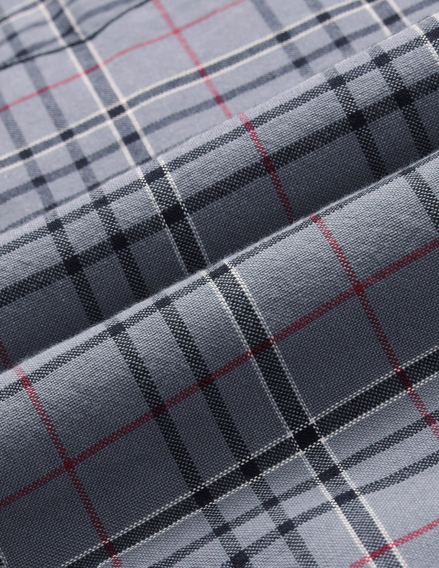 Grid Tattersall Checked Tailored Fit Oxford Shirt Grey - U.S. POLO ASSN. | Large