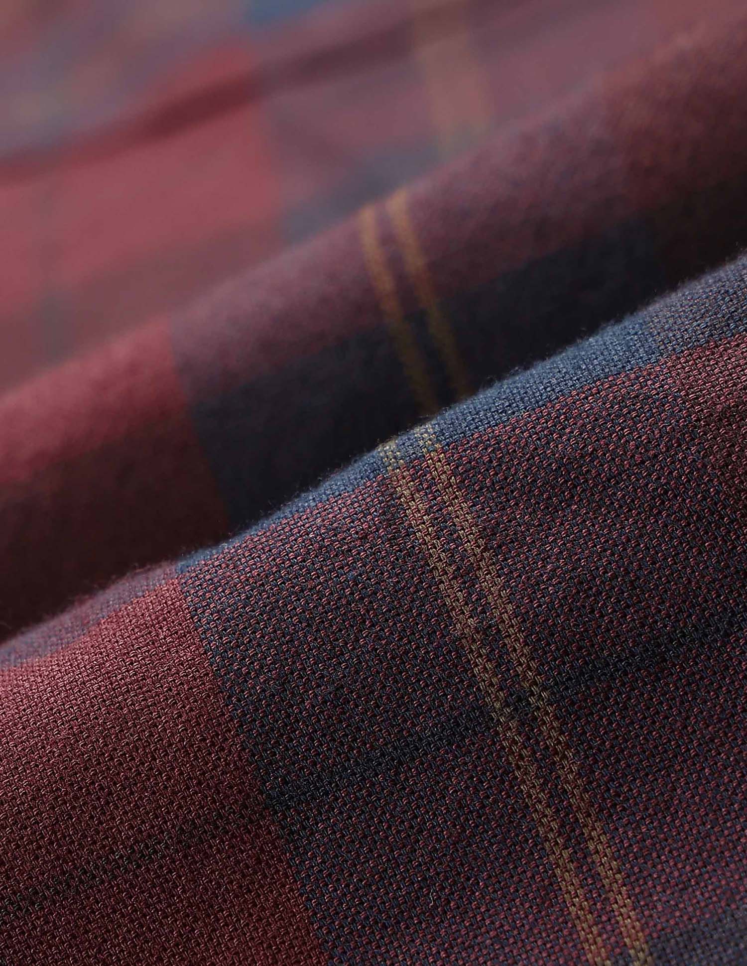 Tartan Checked Tailored Fit Shirt Maroon - U.S. Polo Assn. India | Large