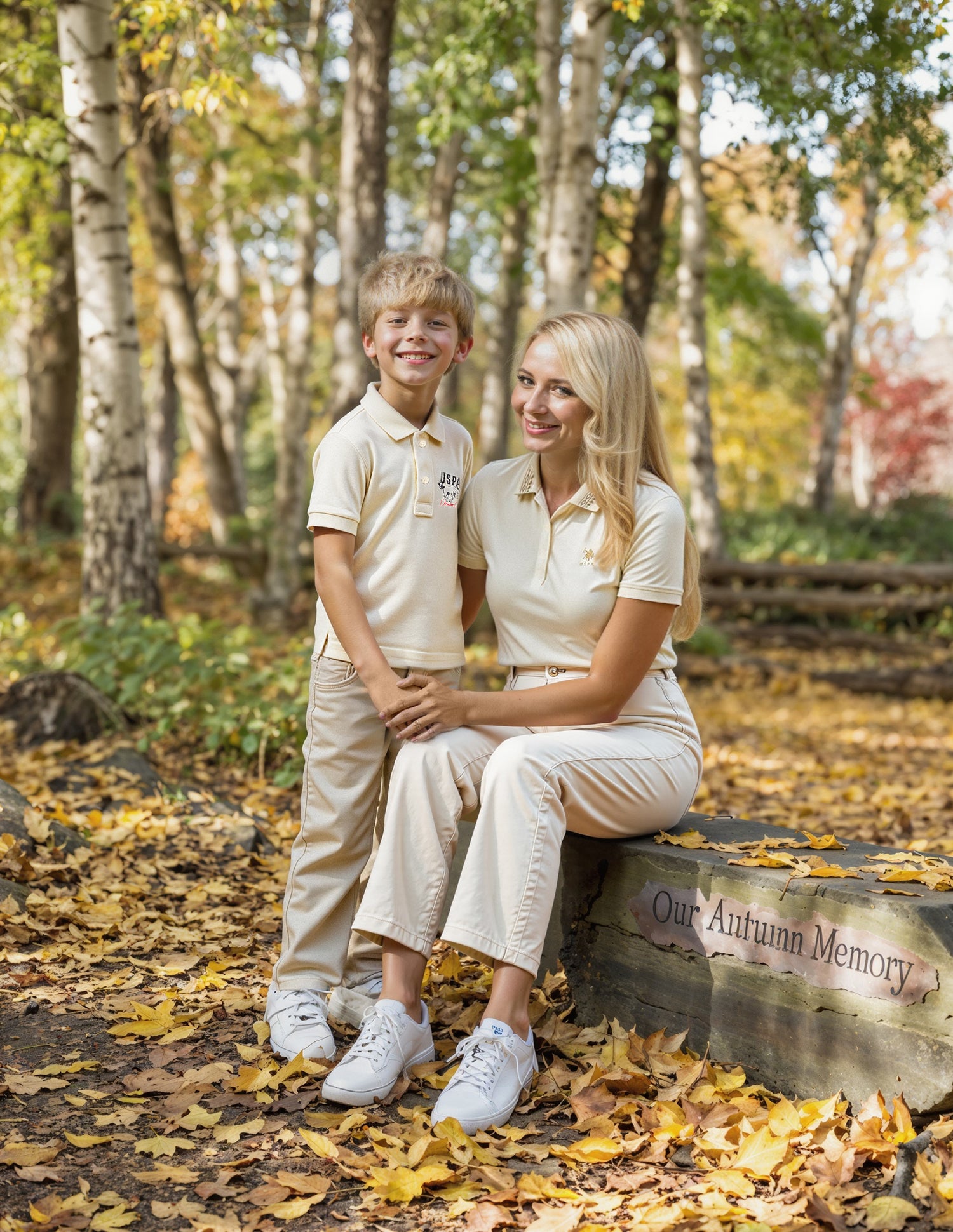 Boys Brand Printed Regular Fit Polo Shirt Beige - U.S. POLO ASSN. | Large