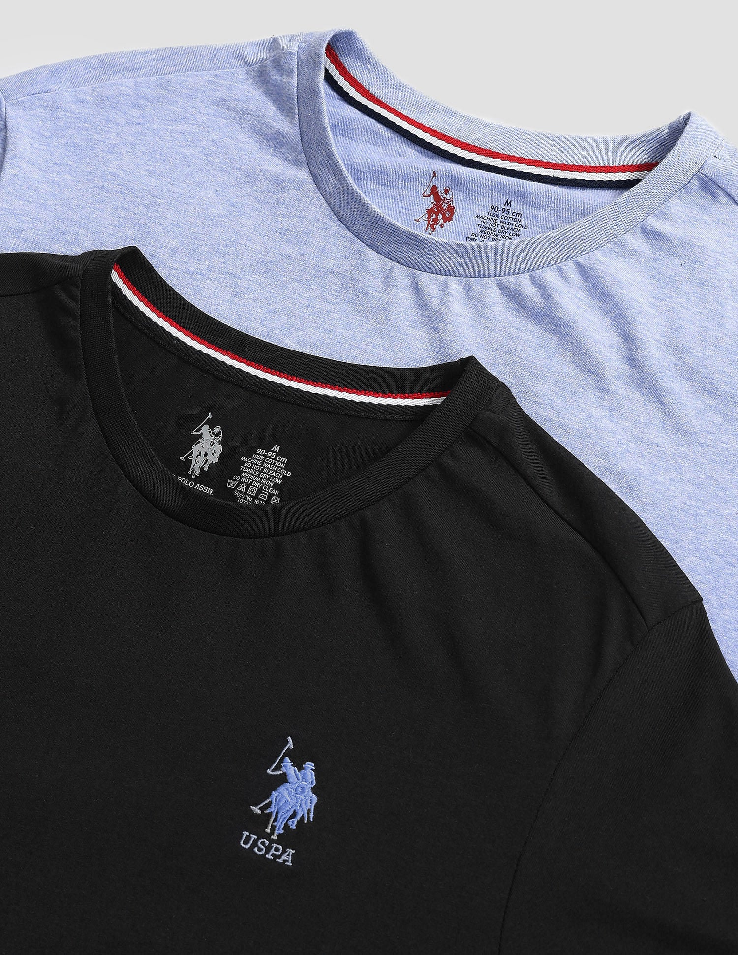 Tonal Logo Cotton 1633 Lounge T-Shirt - Pack Of 2 Blue and Black - U.S. POLO ASSN. | Large