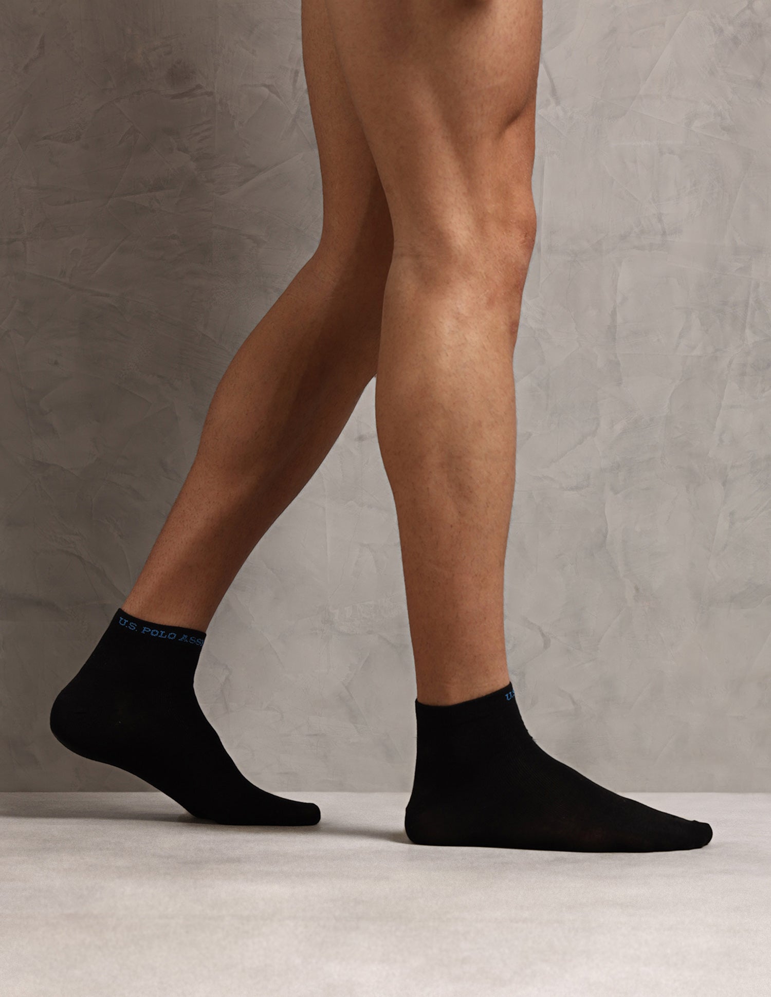 Ankle Length Cotton Stretch Socks - Pack Of 1 Black - U.S. Polo Assn. India | Large