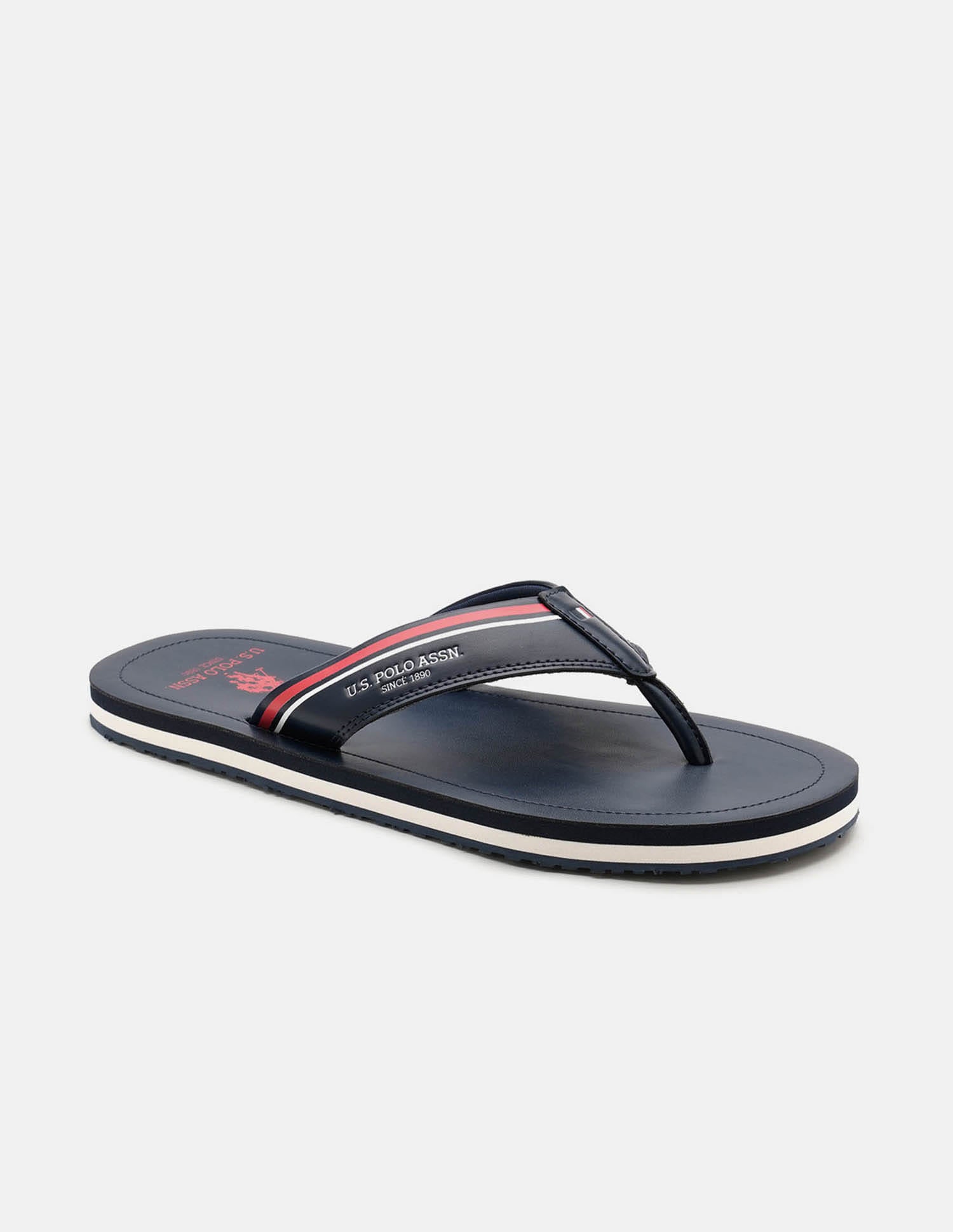 Men Nesta Striped Flip Flops Navy - U.S. Polo Assn. India | Large
