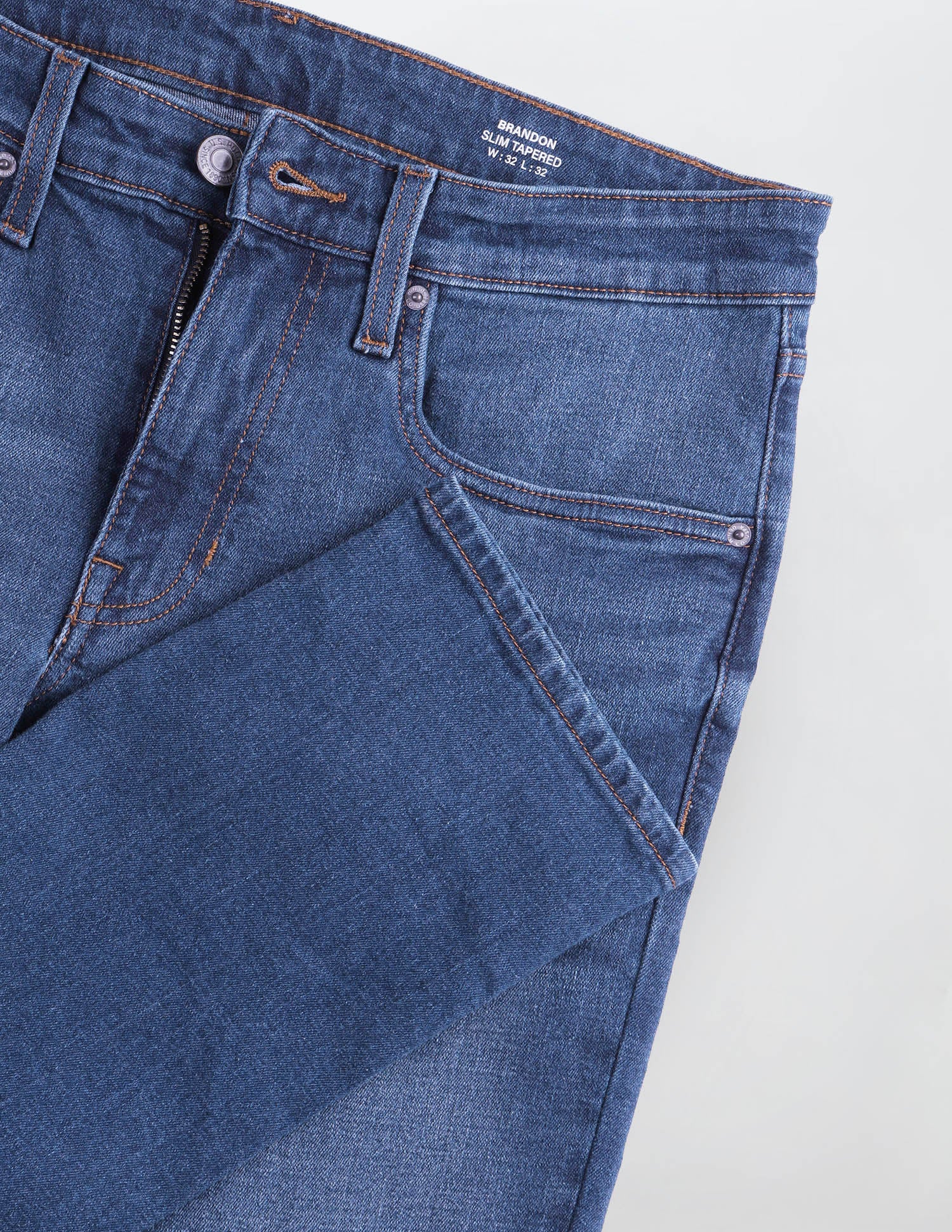 Brandon Slim Tapered Fit Blue Jeans Mid Blue - U.S. Polo Assn. India | Large