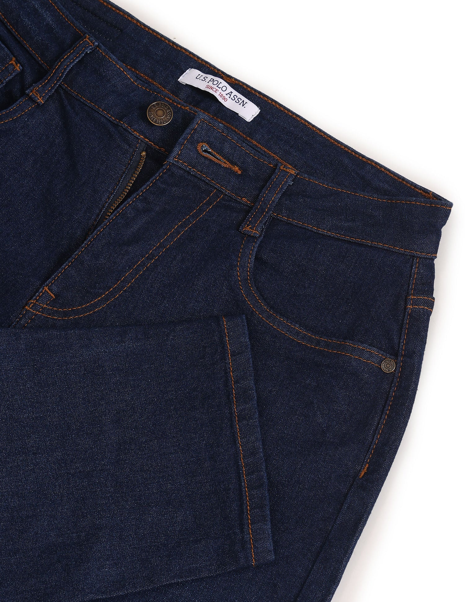 Mom Fit Rinsed Jeans Dark Blue - U.S. Polo Assn. India | Large