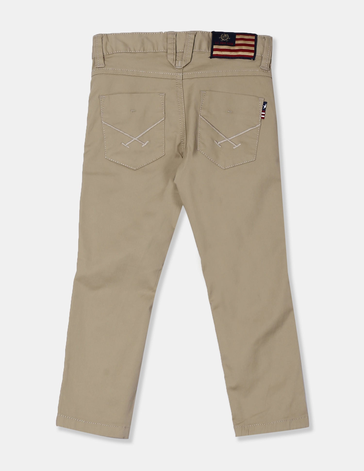 Mid Rise Flat Front Trousers Khaki - U.S. Polo Assn. India | Large