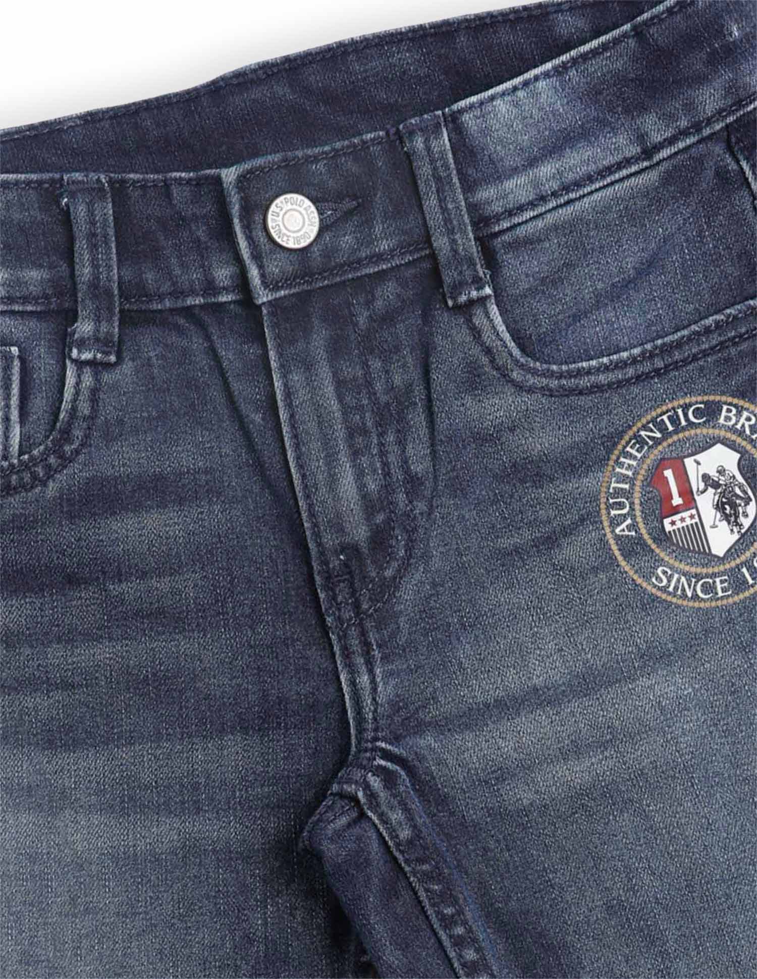 Boys Slim Fit Whiskered Jeans Blue - U.S. POLO ASSN. | Large