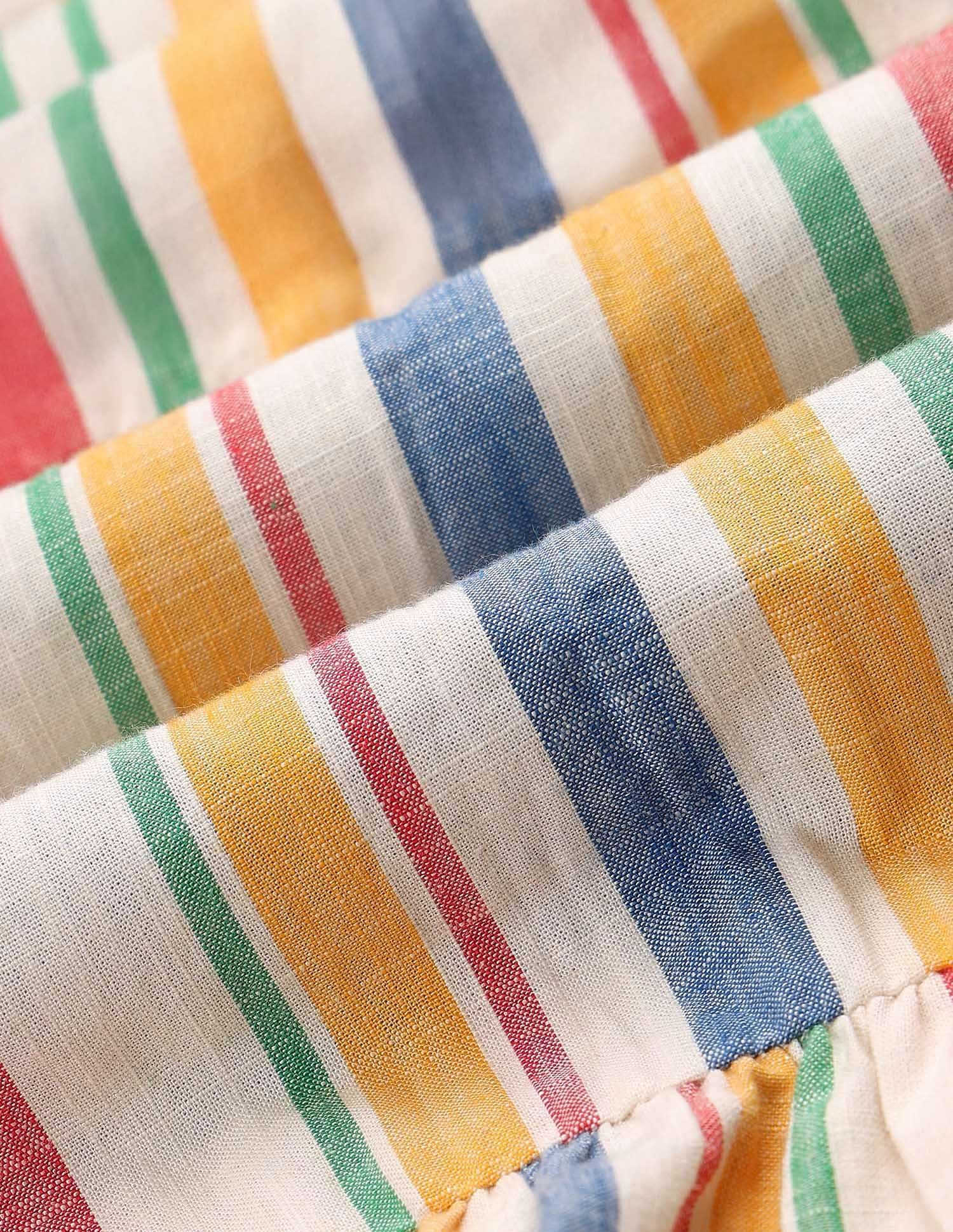 Girls Vertical Striped Lace A-Line Dress Multi-colour - U.S. POLO ASSN. | Large