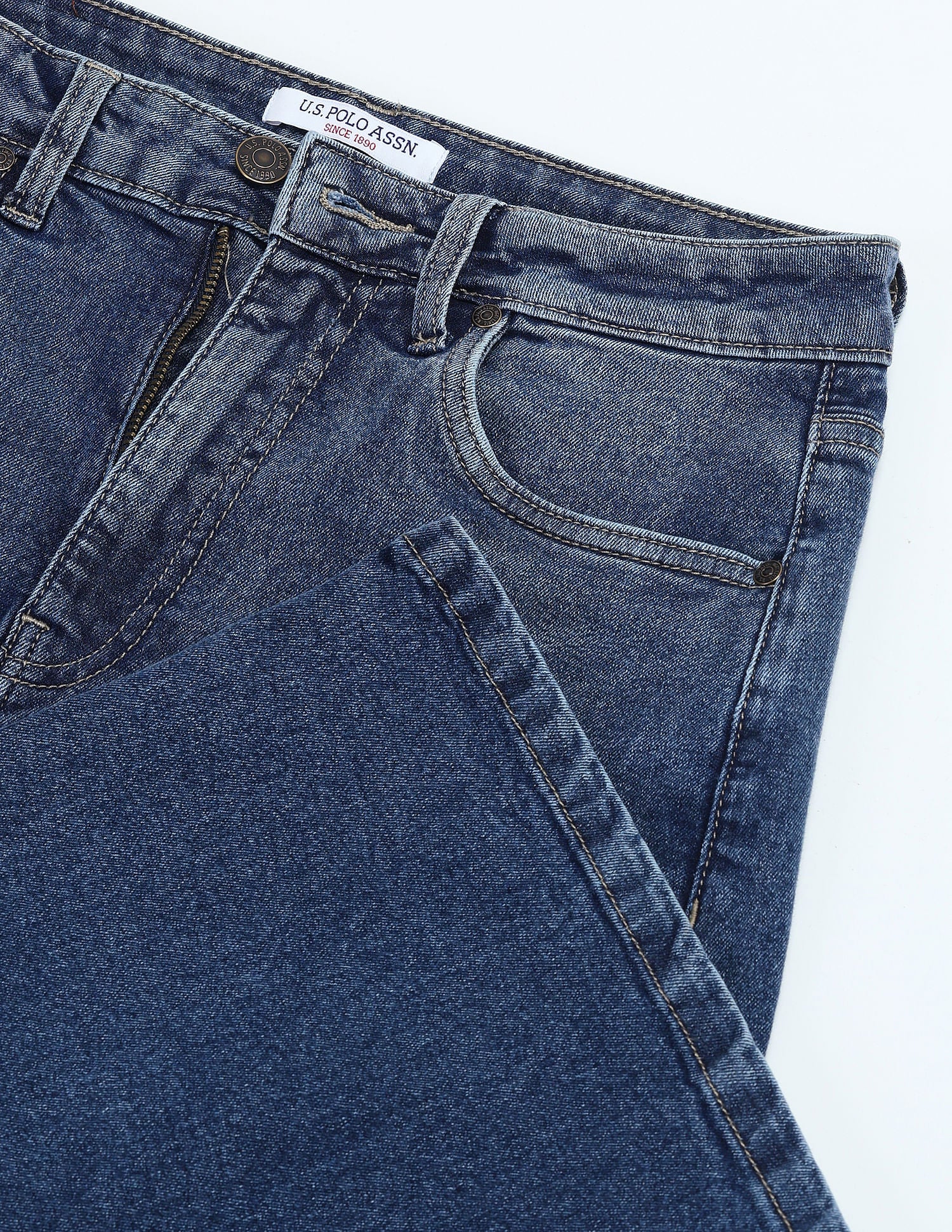 High Rise Stretchable Baggy Jeans Dark Blue - U.S. POLO ASSN. | Large