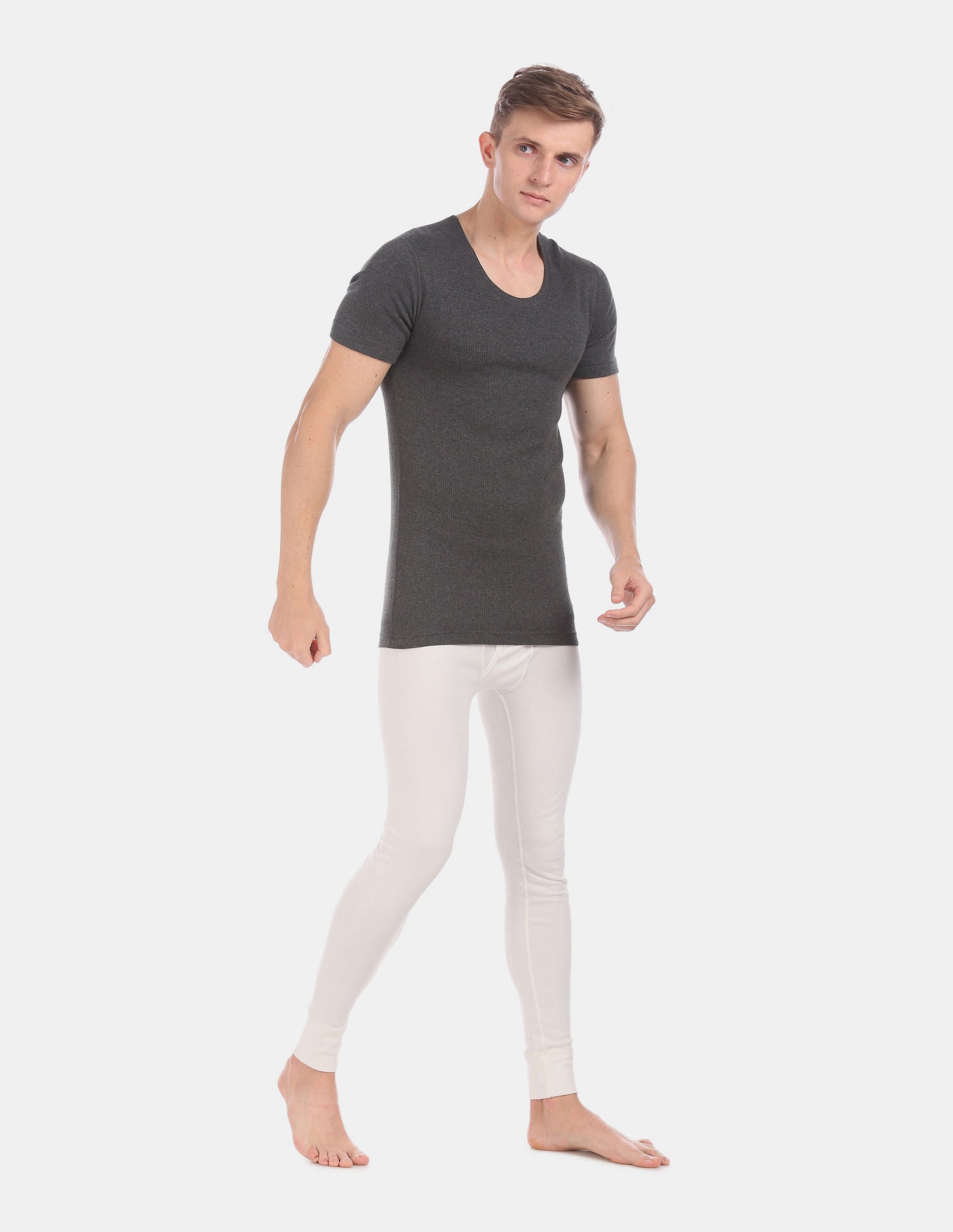 Slim Fit Solid I651 Thermal T-Shirt - Pack Of 1 Anthra Melange - U.S. POLO ASSN. | Large