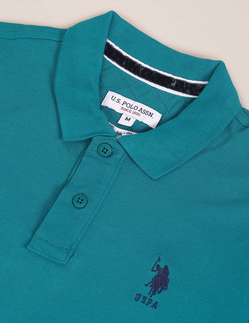 Solid Cotton Pique Polo Shirt