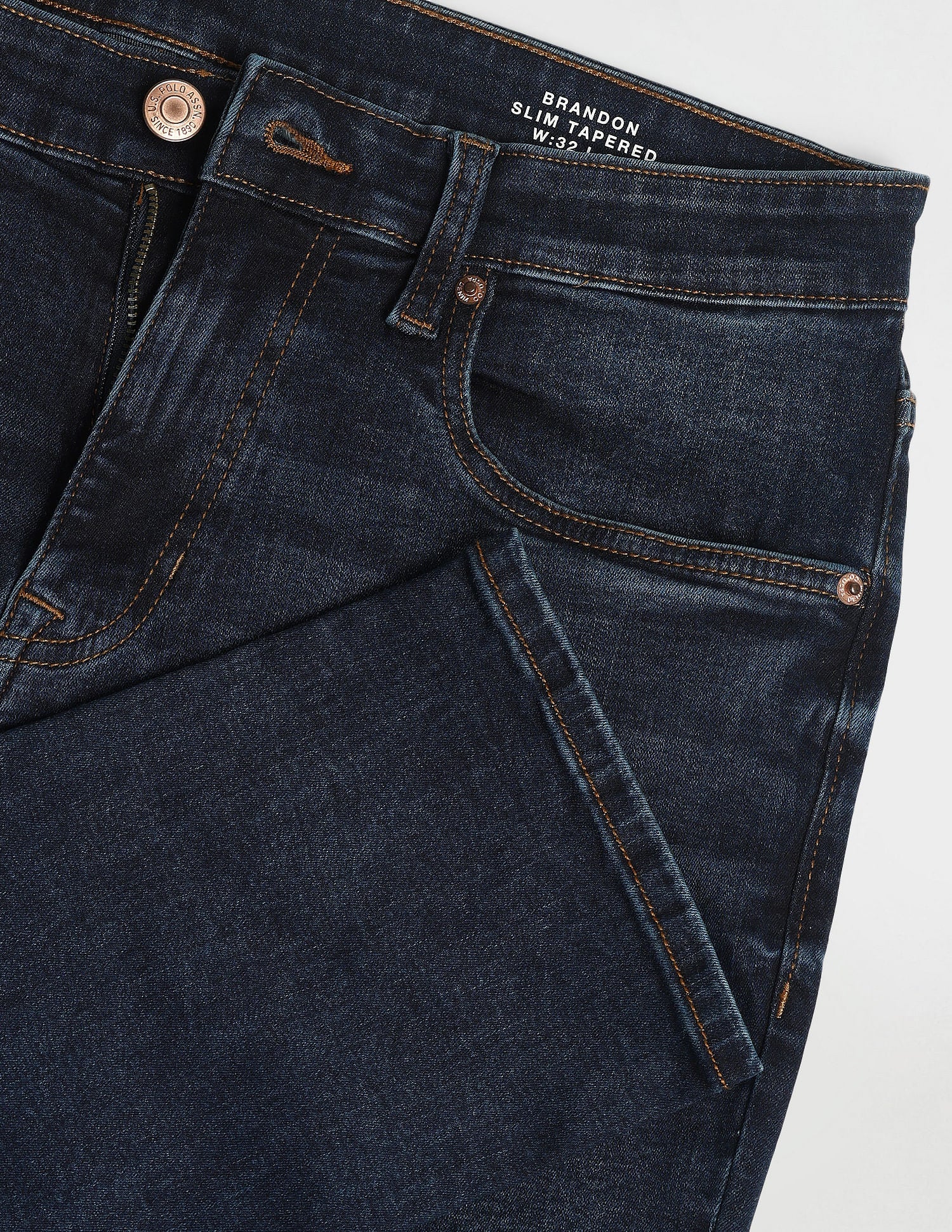Brandon Slim Tapered Blue Jeans Blue - U.S. Polo Assn. India | Large