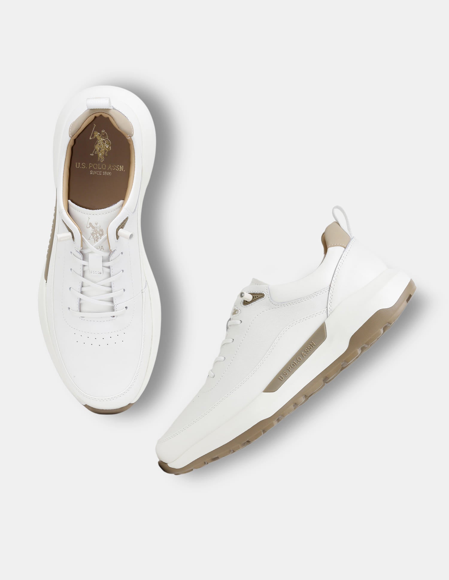 Round Toe Lace Ups Ansel 2.0 Sneakers White - U.S. Polo Assn. India | Large