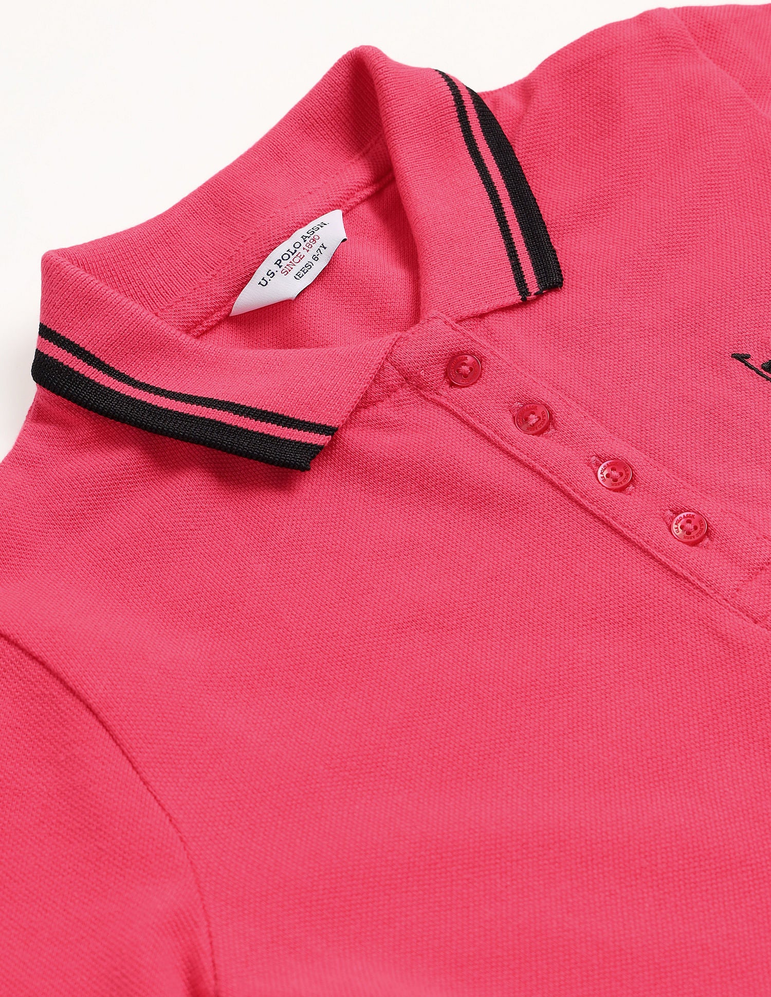 Girls Tipped Collar Polo Dress Rogue Pink - U.S. Polo Assn. India | Large