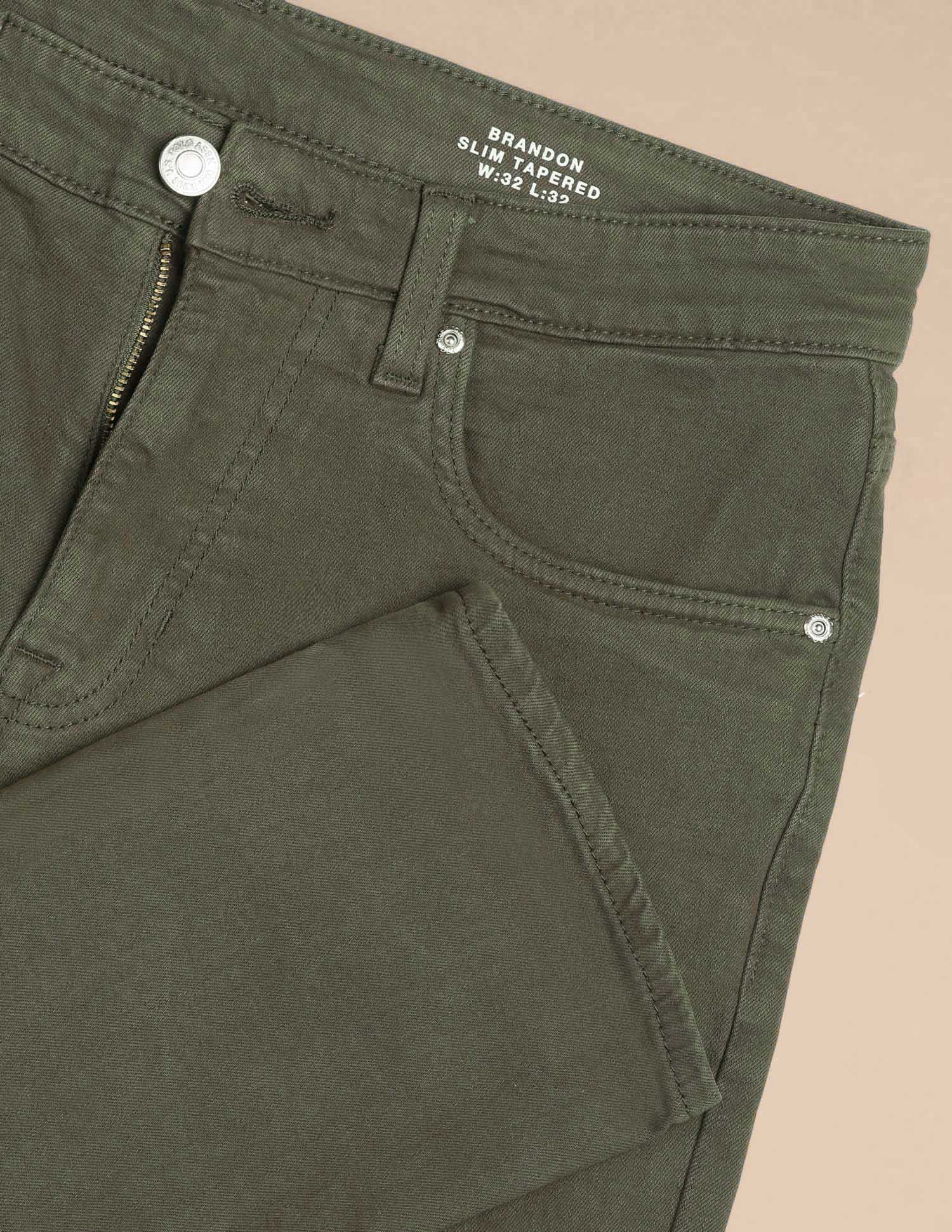 Brandon Slim Tapered Fit Green Jeans Olive - U.S. POLO ASSN. | Large