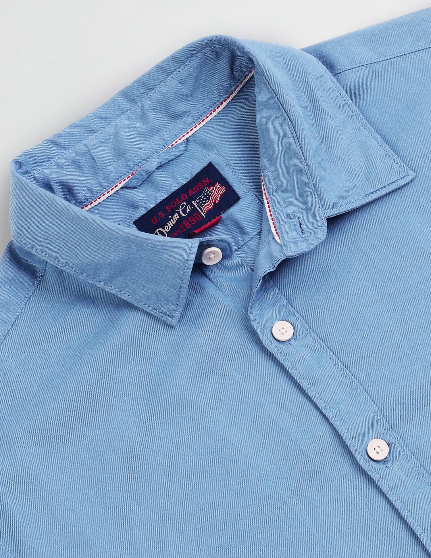Slim Fit Chambray Shirt Blue - U.S. Polo Assn. India | Large