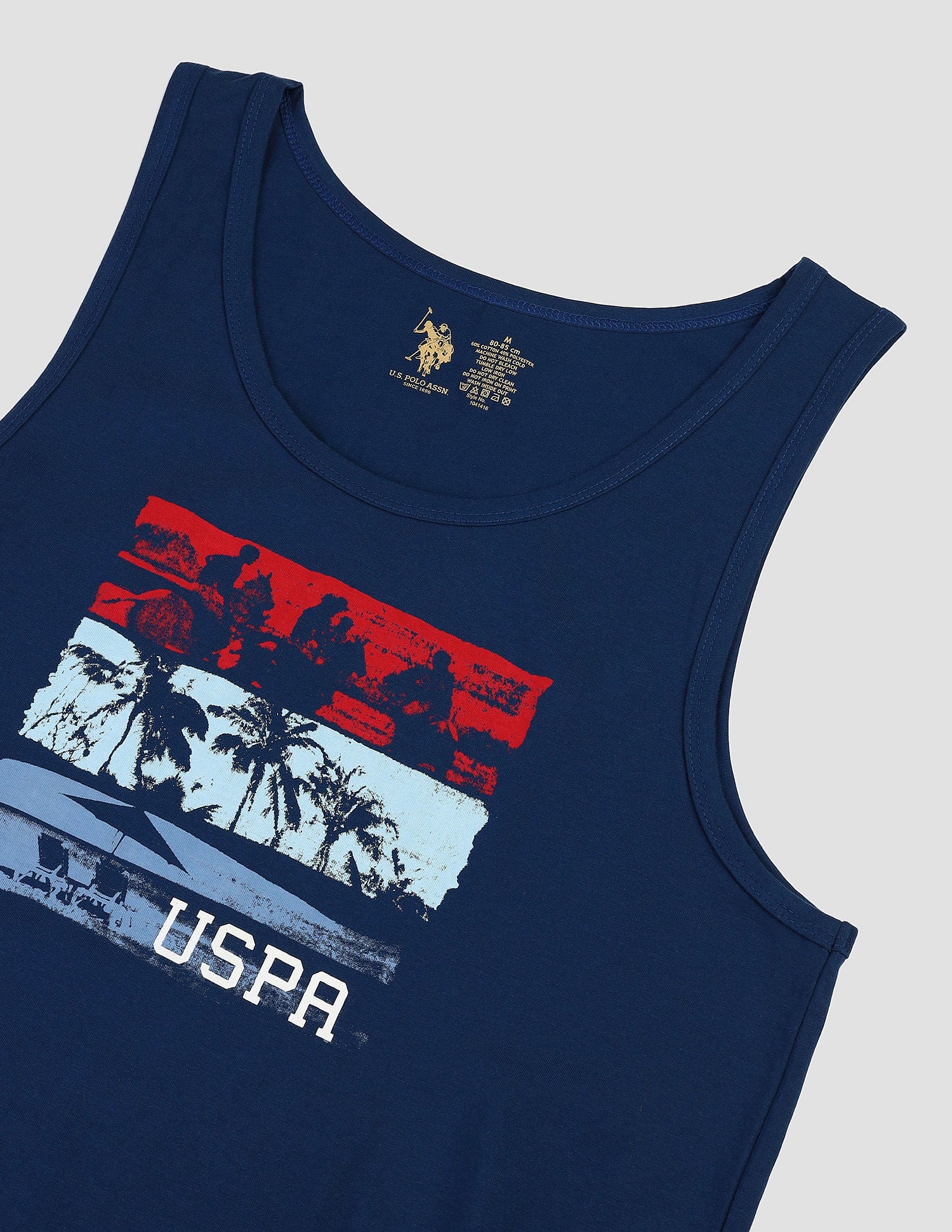 Graphic Print Cotton OEV02 Vest - Pack Of 1 Navy - U.S. POLO ASSN. | Large