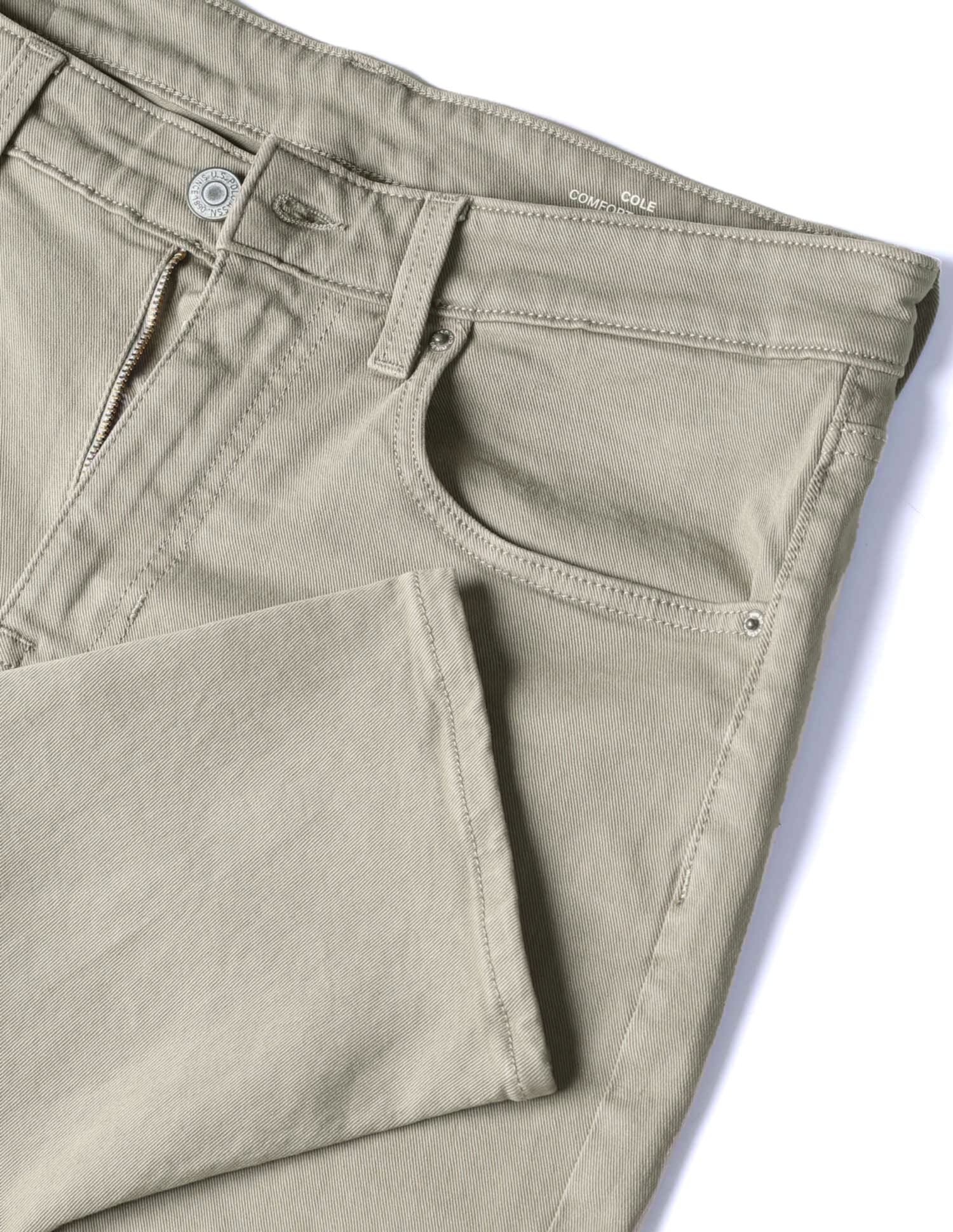 Cole Comfort Cropped Fit Green Jeans Light Olive - U.S. POLO ASSN. | Large