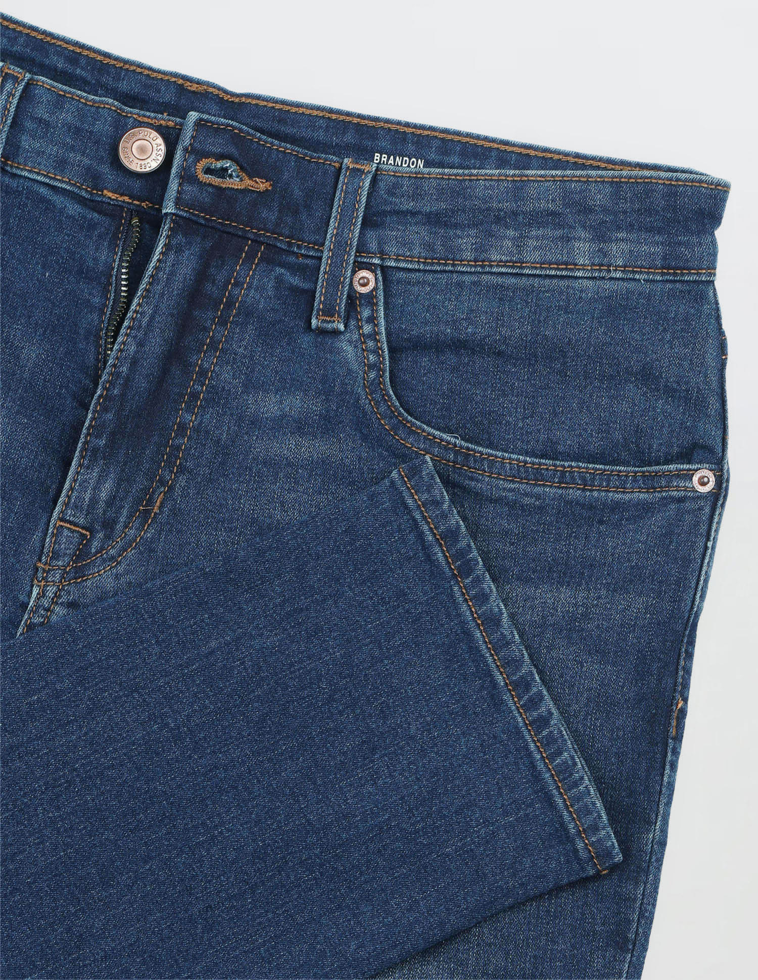 Solid Slim Fit Jeans Blue - U.S. Polo Assn. India | Large