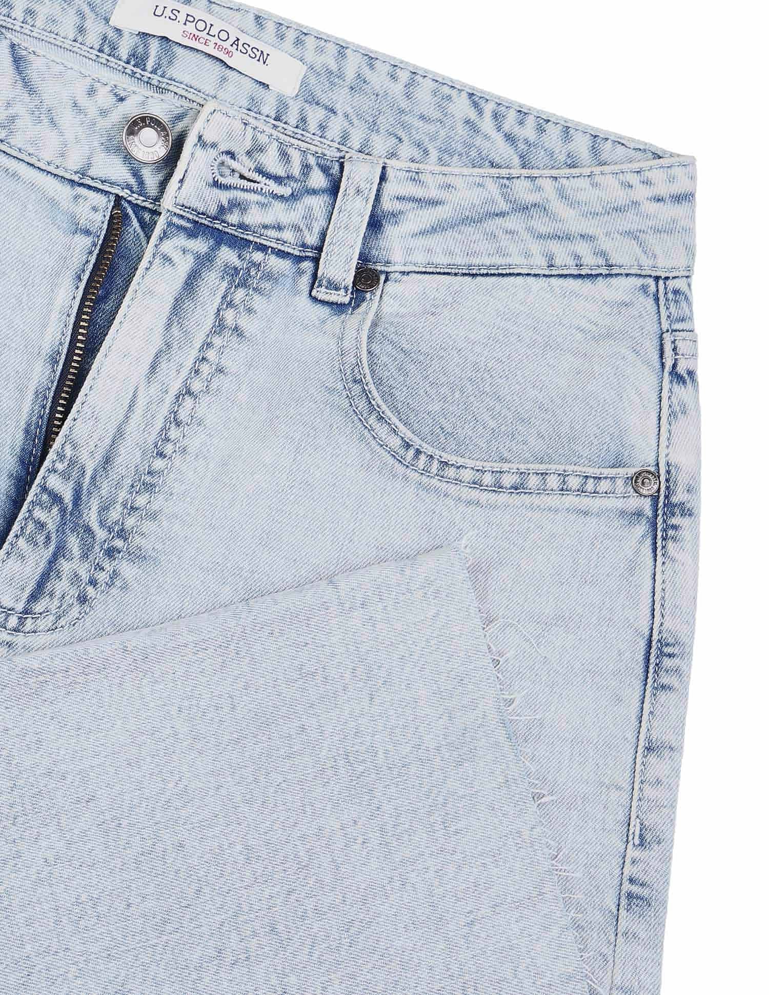High Rise Wide Leg Fit Jeans Blue - U.S. Polo Assn. India | Large