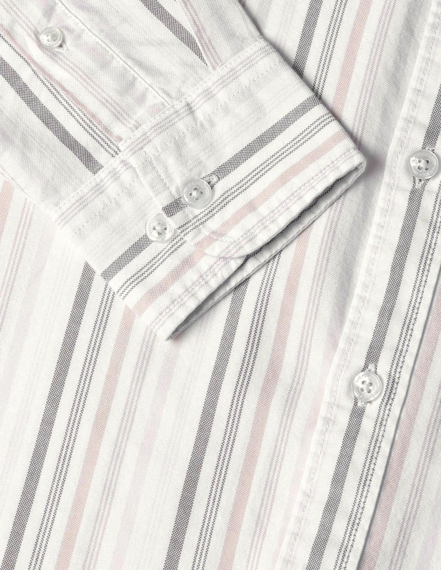 Vertical Striped Tailored Fit Shirt Beige - U.S. POLO ASSN. | Large